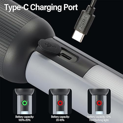 Miniatura 9 de PHILIPS SFL1183 - Linterna táctica brillante de 400 lúmenes con 6 modos, linternas LED recargables, 2000 mAh, impermeable, luz de flash de mano para