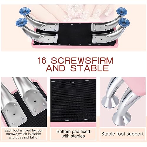 Miniatura 5 de Reposabrazos para uñas  Reposabrazos de piel de microfibra para uñas con tecnología de brazo para uñas reposamanos para manicura, reposamanos para