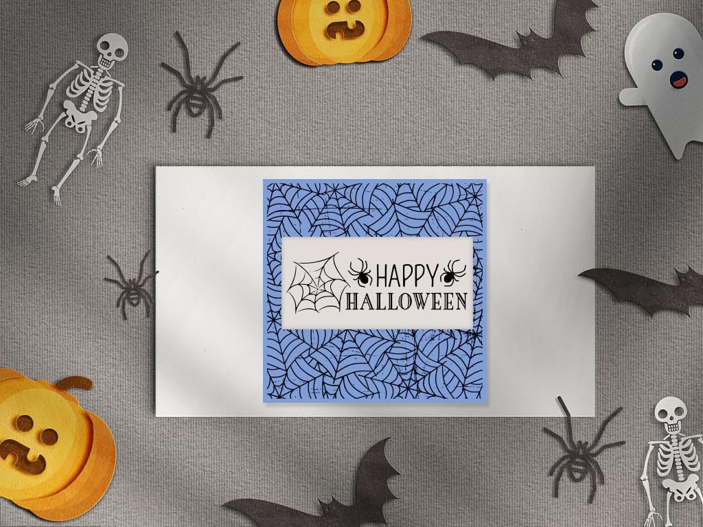 Halloween Spider Web Clear Stamps for Card Making, Spider Web Background Transparent Rubber Stamps for Bullet Journal DIY Scrapbook Decoration Handmade Crafts Notebook