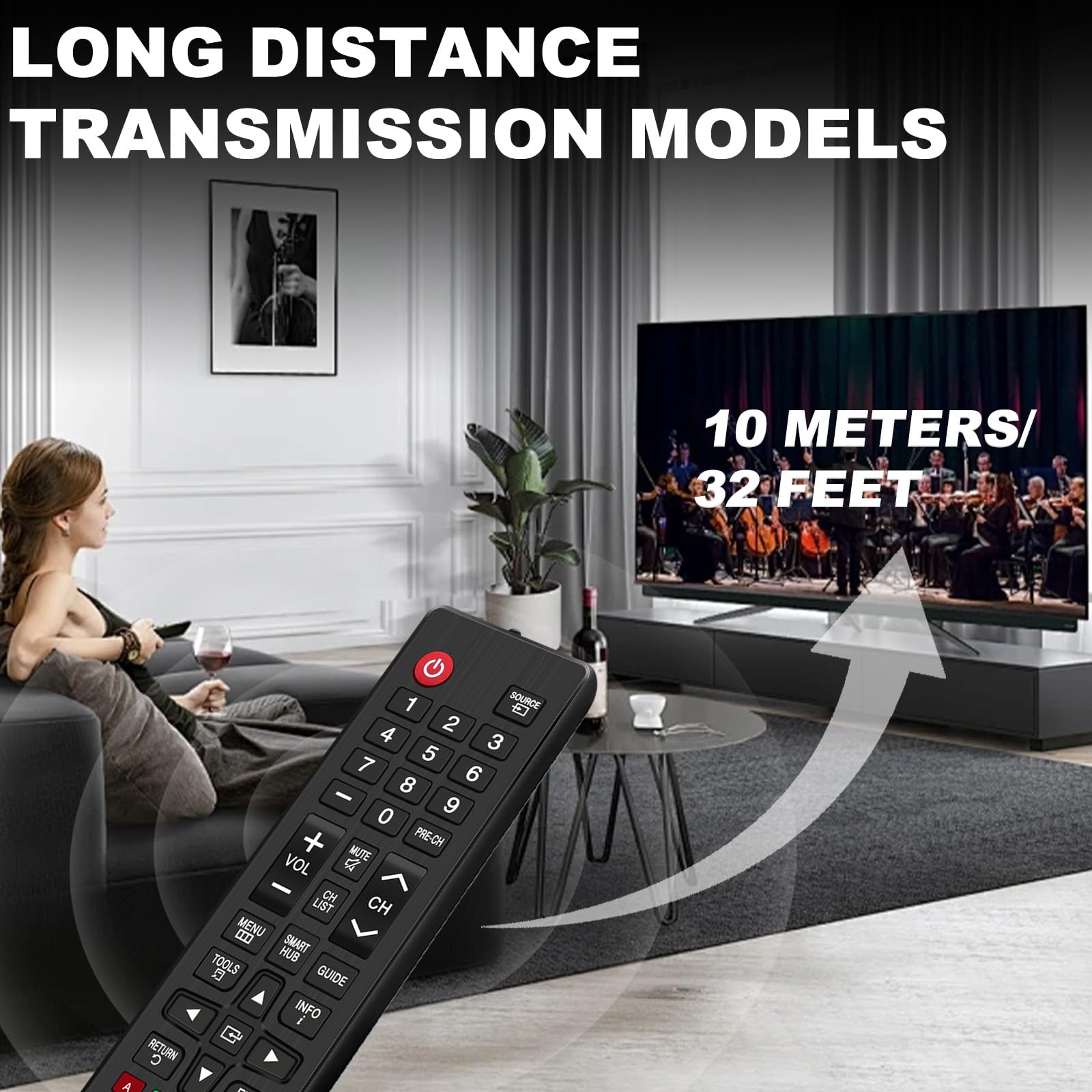 Telecomando Universale per Samsung Smart TV, BN59-01199F Sostitutivo Telecomando, Compatibile Samsung Smart TV LCD LED HDTV 3D 4K, Nessuna Configurazione, Telecomando TV Universale