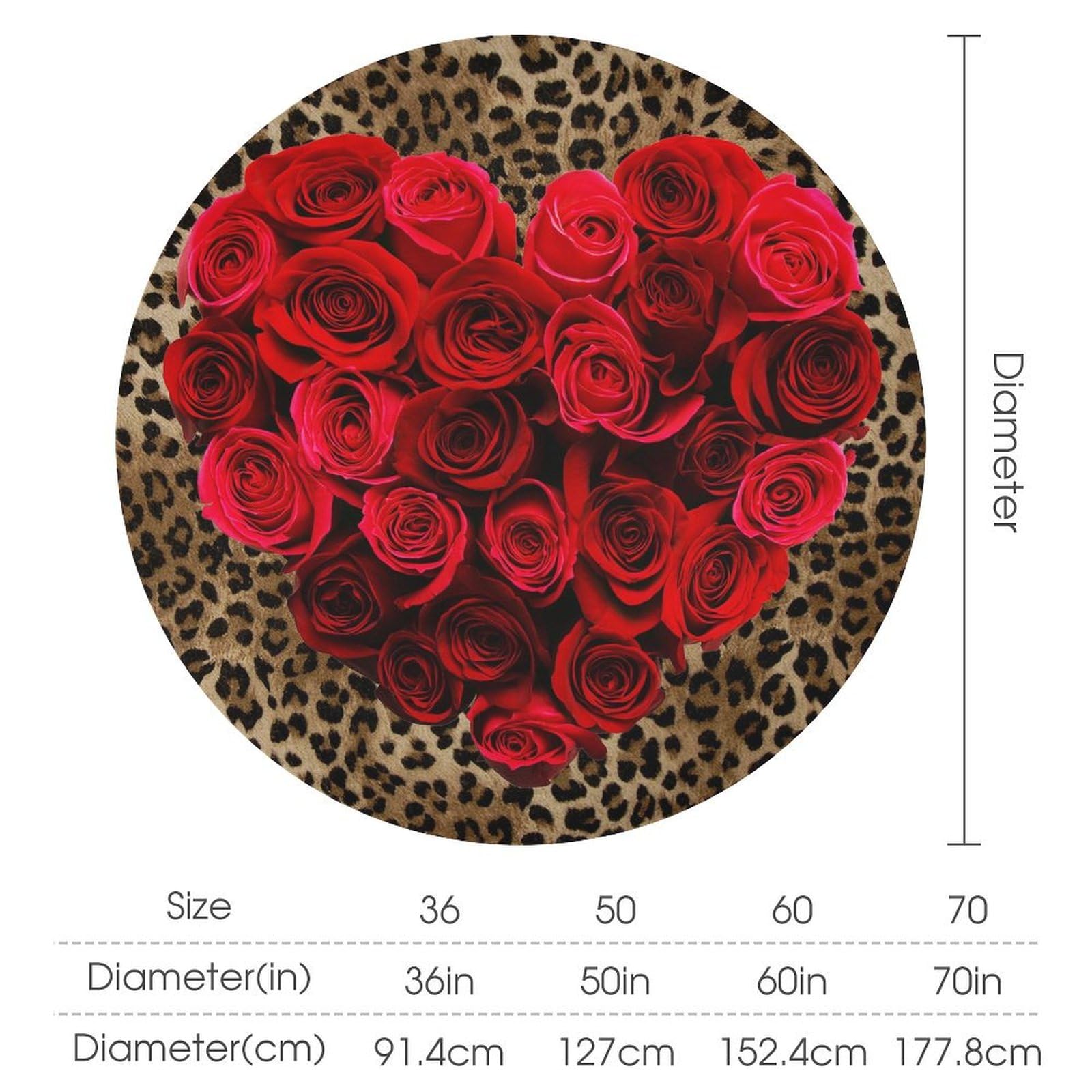 Amazon.com: GoDazzling Leopard Rose Round Tablecloth, Red Mushroom
