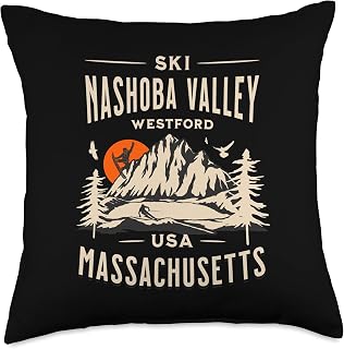 Ski Nashoba Valley Westford Massachusetts Winter Adventure Throw Pillow