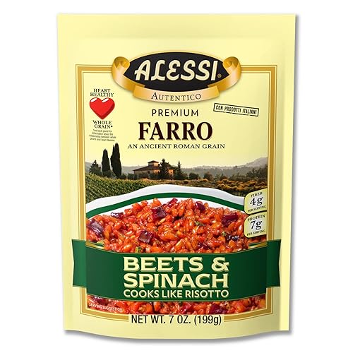 Miniatura 15 de Alessi Autentico, Farro de grano romano sazonado de primera calidad, cocina como risotto, saludable para el corazón, fácil de preparar, 7 onzas