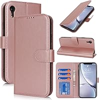 Vista 10 de Funda tipo cartera para iPhone XR con tarjetero, para iPhone Xr para mujeres y hombres, piel sintética a prueba de golpes con hebilla magnética