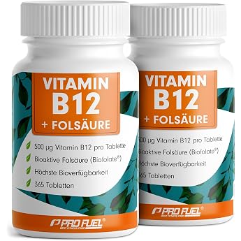 Vitamin B12 + Folic Acid - 2 x 365 Tablets with 500 &mu;g Vit B12 + 200 &micro;g Biofolate&reg; Folic Acid - Methylcobalamin, Adenosylcoba