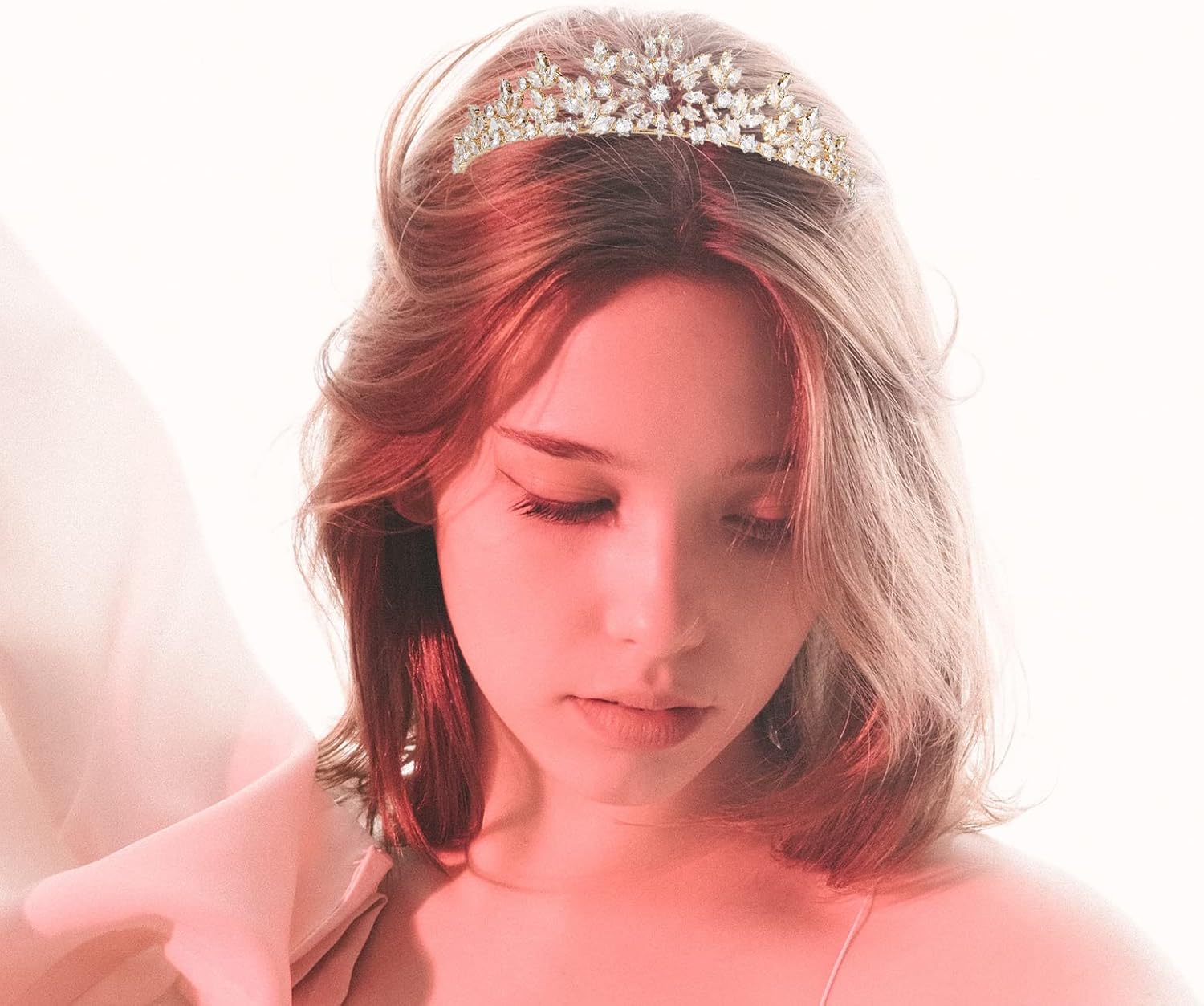 QXMYOO Small Wedding Tiaras and Crown for Women 5A Cubic Zirconia Small Bride Headpiece Sweet 16 Quinceanera Crown Bridal Hair Jewelry Coronas Para 15 Anos Quinceaneras 2023