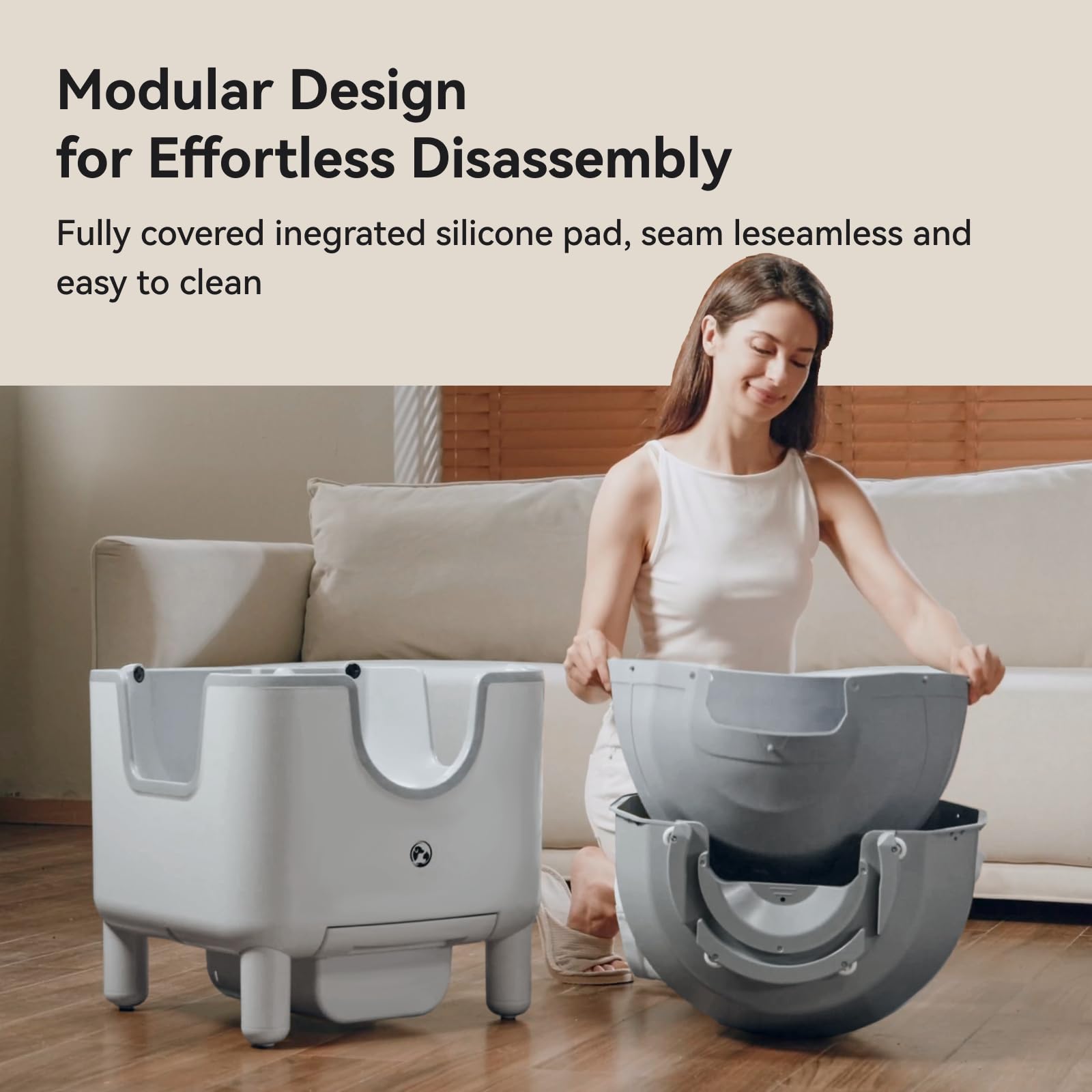 F6 Open-Top Automatic Cat Litter Box Self-Cleaning, Easy to Maintain, with Integrated Safety Protection and Odor Removal (Trash Bags Included) - image 3