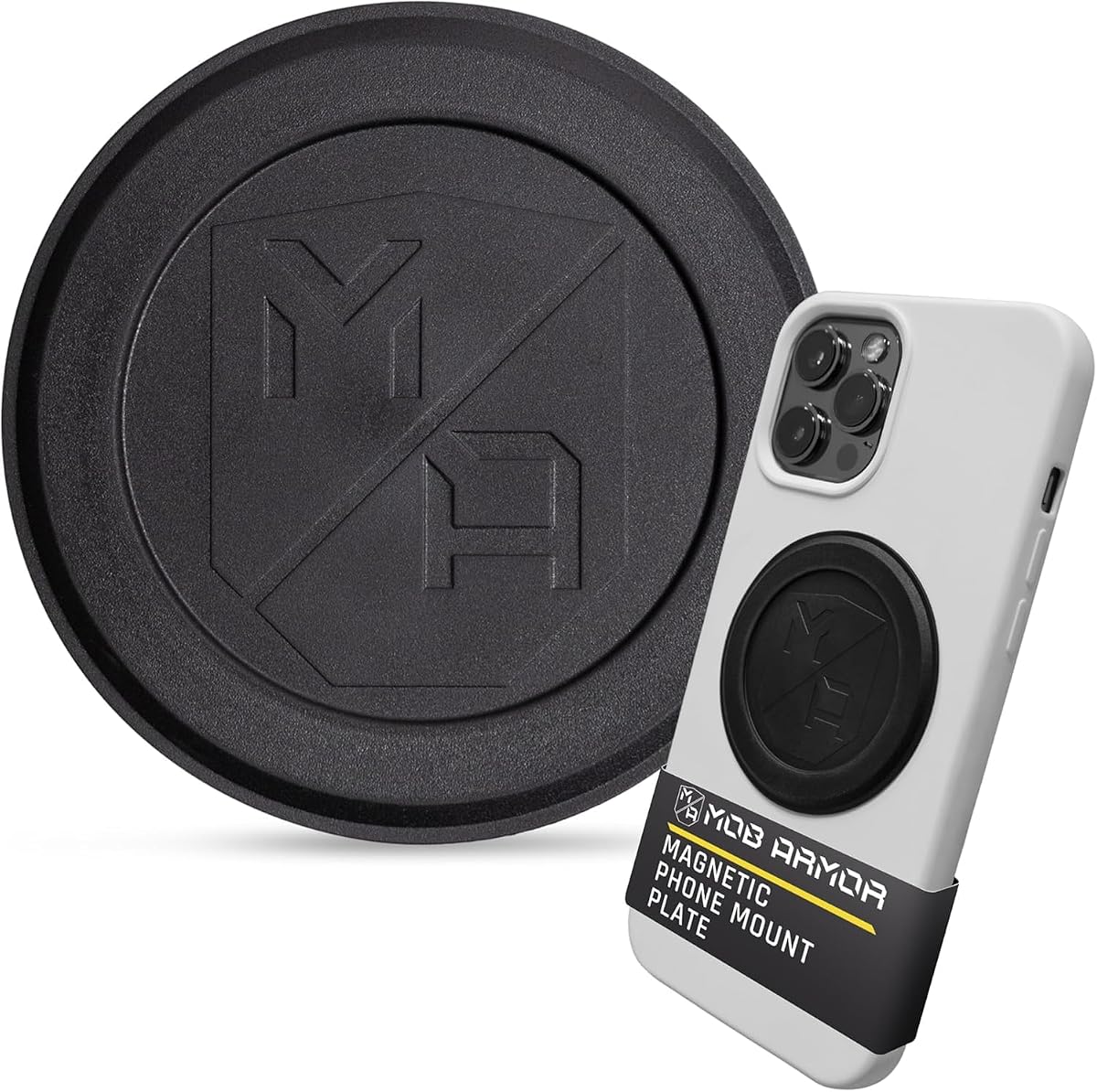 Mob Armor Magnet Flex Plate Phone Mount for MagSafe | 2mm Slim Rubber Magnetic Plate, Wireless Charging Compatible, Works w/ iPhone & Android, For Car Mounts, Home & Gym
