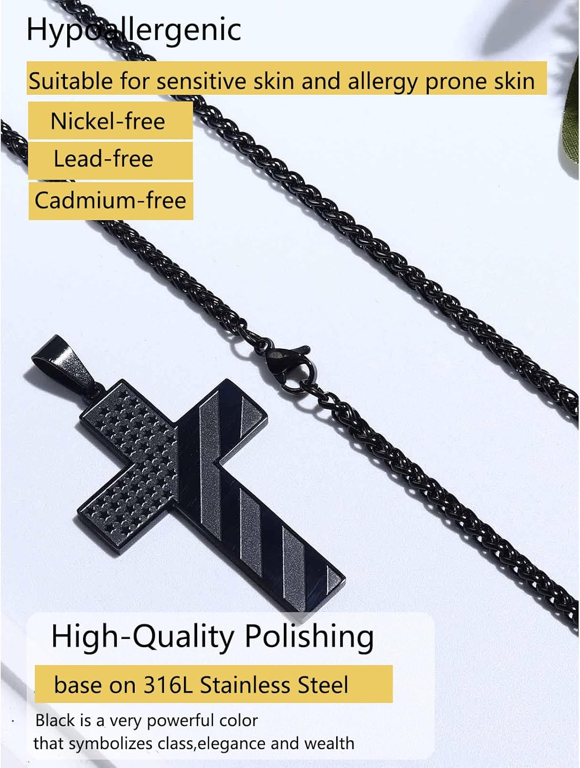 Cross Necklace for Men Boys Son Grandson Birthday Baptism Christian Graduation Christmas Gifts - Image 4