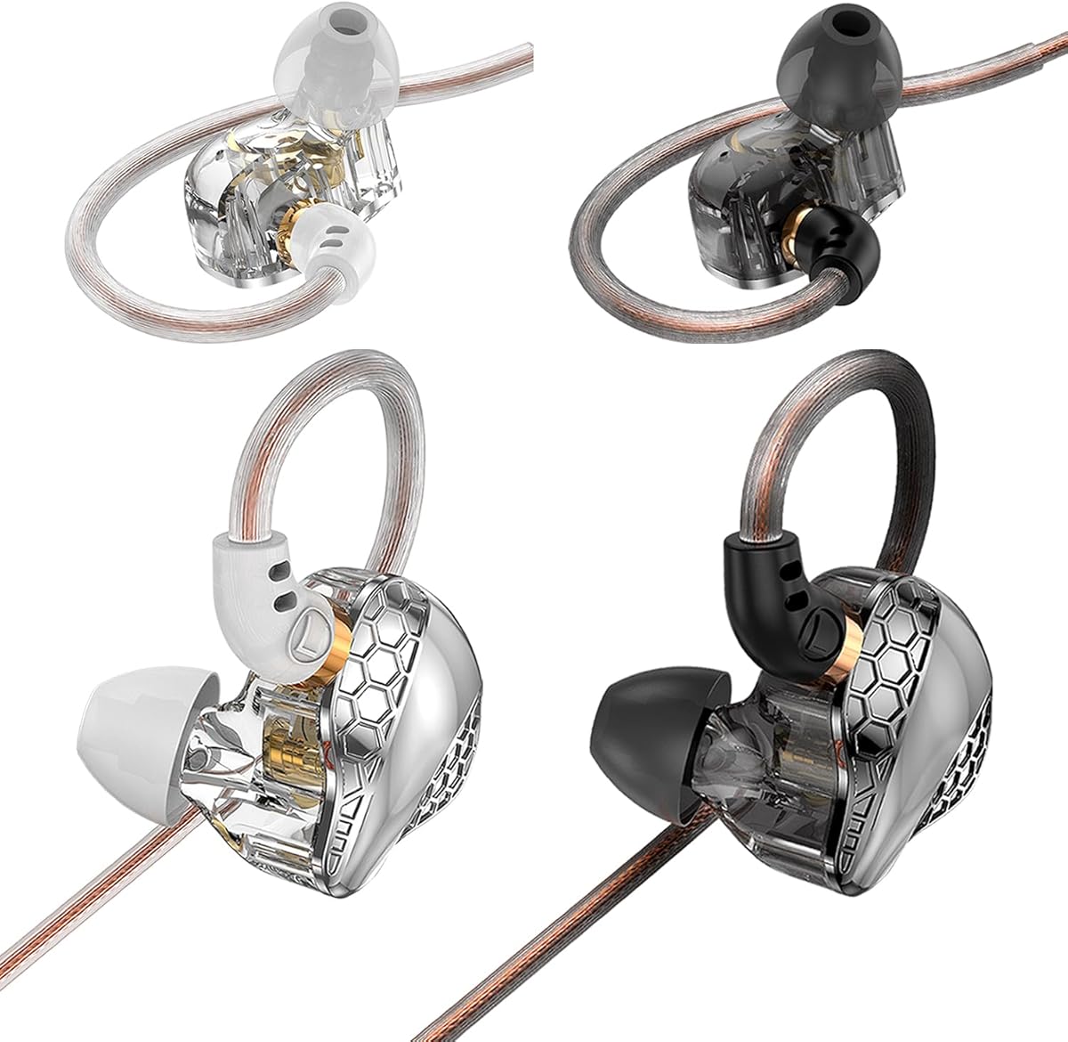 BZINK 2 Pack in Ear Monitor Headphones, H89 IEM Earphones Wired Earbuds with Microphone for Gaming Music, Powerful Bass Crystal Clear Sound Ear Buds, Earbuds for Computer,School,PC,Students 3.5 Plug : Electronics