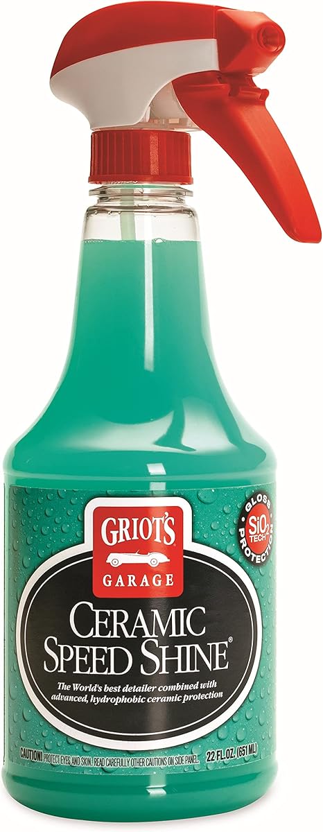 Griot's Garage Ceramic Speed Shine Detail Spray para detalles de automóviles, proporciona un acabado de alto brillo y extiende la vida útil de los revestimientos, 10945, 22 oz (paquete de 6)