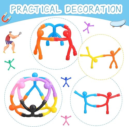 Miniatura 5 de Jerify 50 imanes de nevera coloridos magnéticos para hombres, juguetes humanoides, pequeños, flexibles, lindos juguetes para refrigerador, puerta,