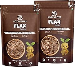 BOTANBITES Flax Seeds 500g | Rich in Omega-3, Fibre & Antioxidants | High Protein Superfood for Digestion, Heart Health & Fat Loss | Raw Seeds for Eating | Vegan & Gluten-Free Snack (500g)