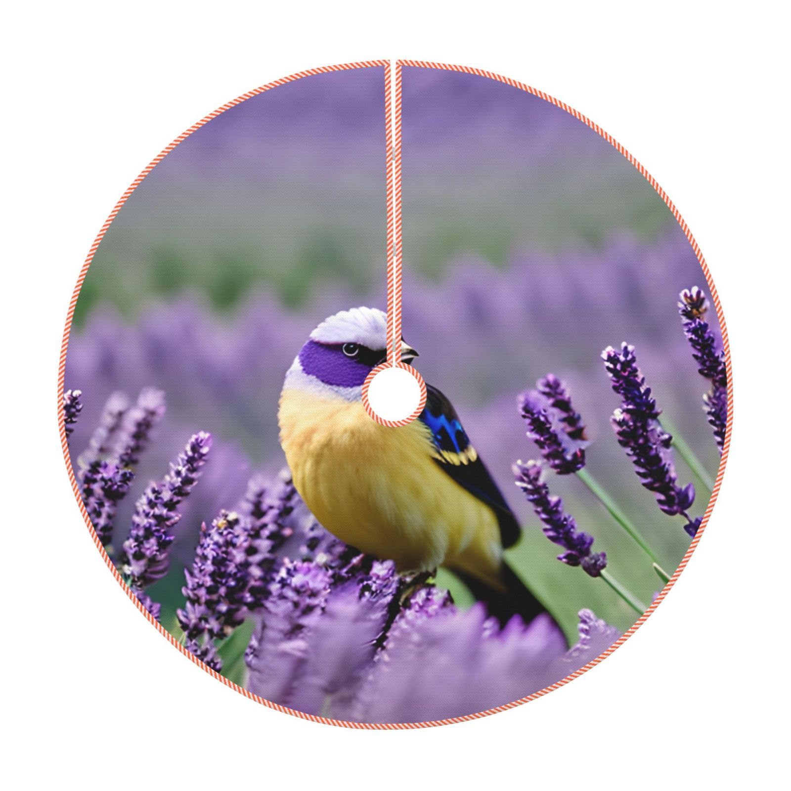 Jupe de sapin rustique haut de gamme à imprimé floral lavande violet