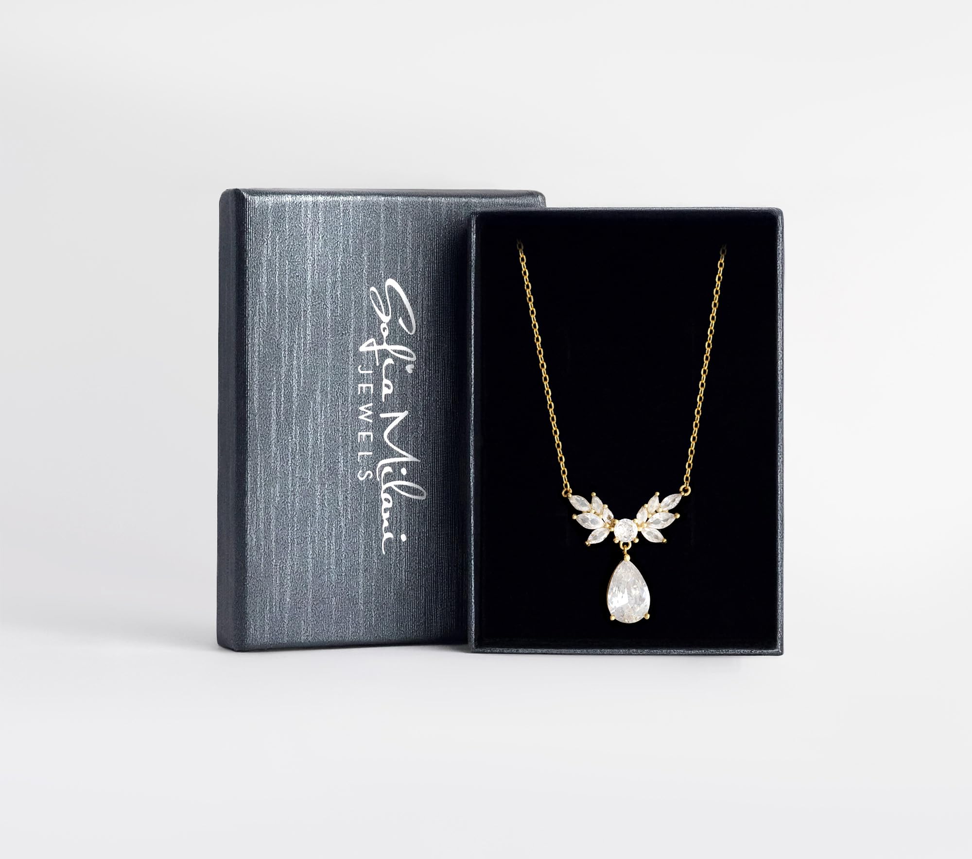Sofia Milani - Collana da Donna in Argento 925 - con Pietra Zircone - Ciondolo ad Ala d'Angelo in Zirconia