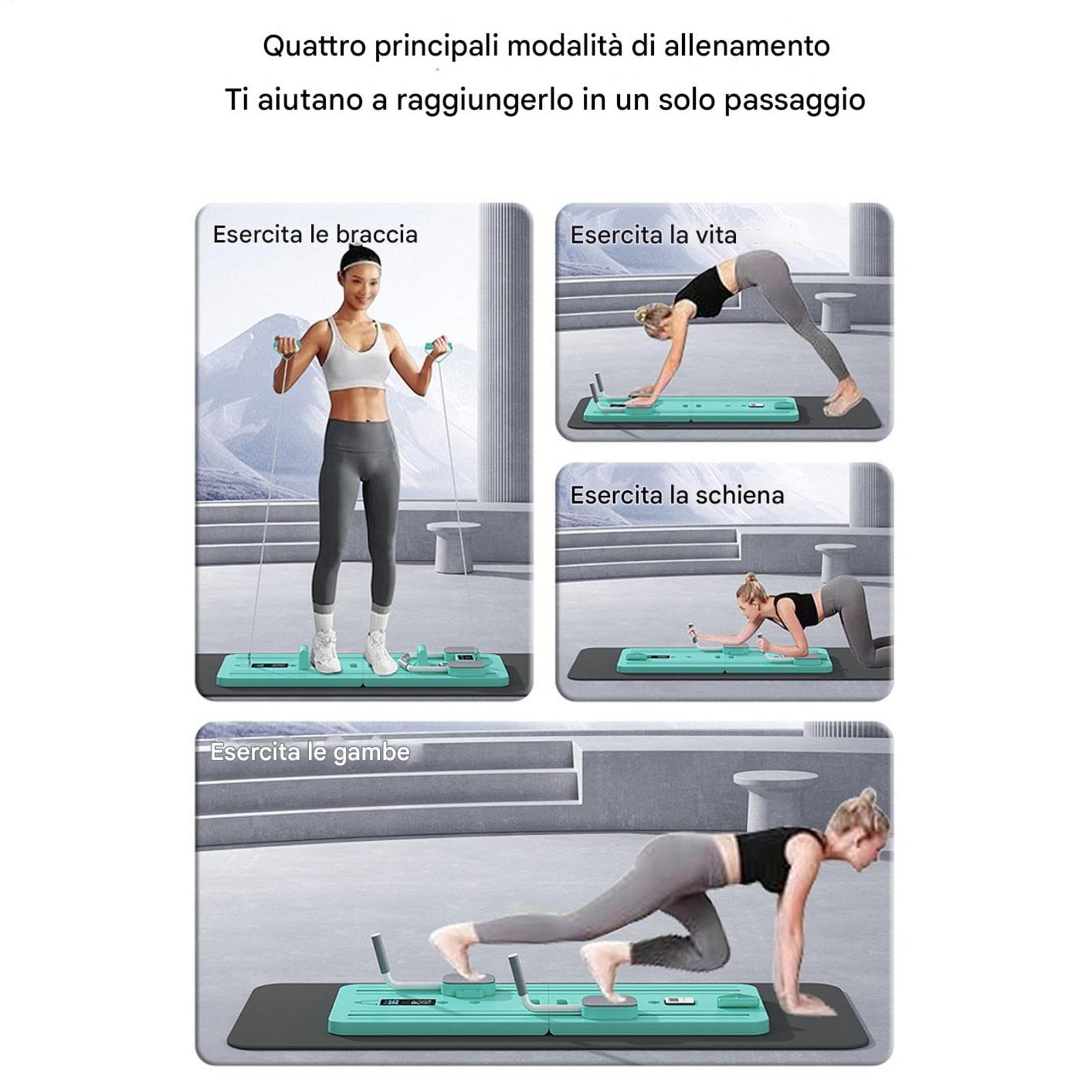 Tavola Pilates Reformer Macchina Da Allenamento Fitness Regolabile | Pedana Esercizi Per Allenamenti Completi Di Core E Rafforzamento Totale 'Intero Corpo