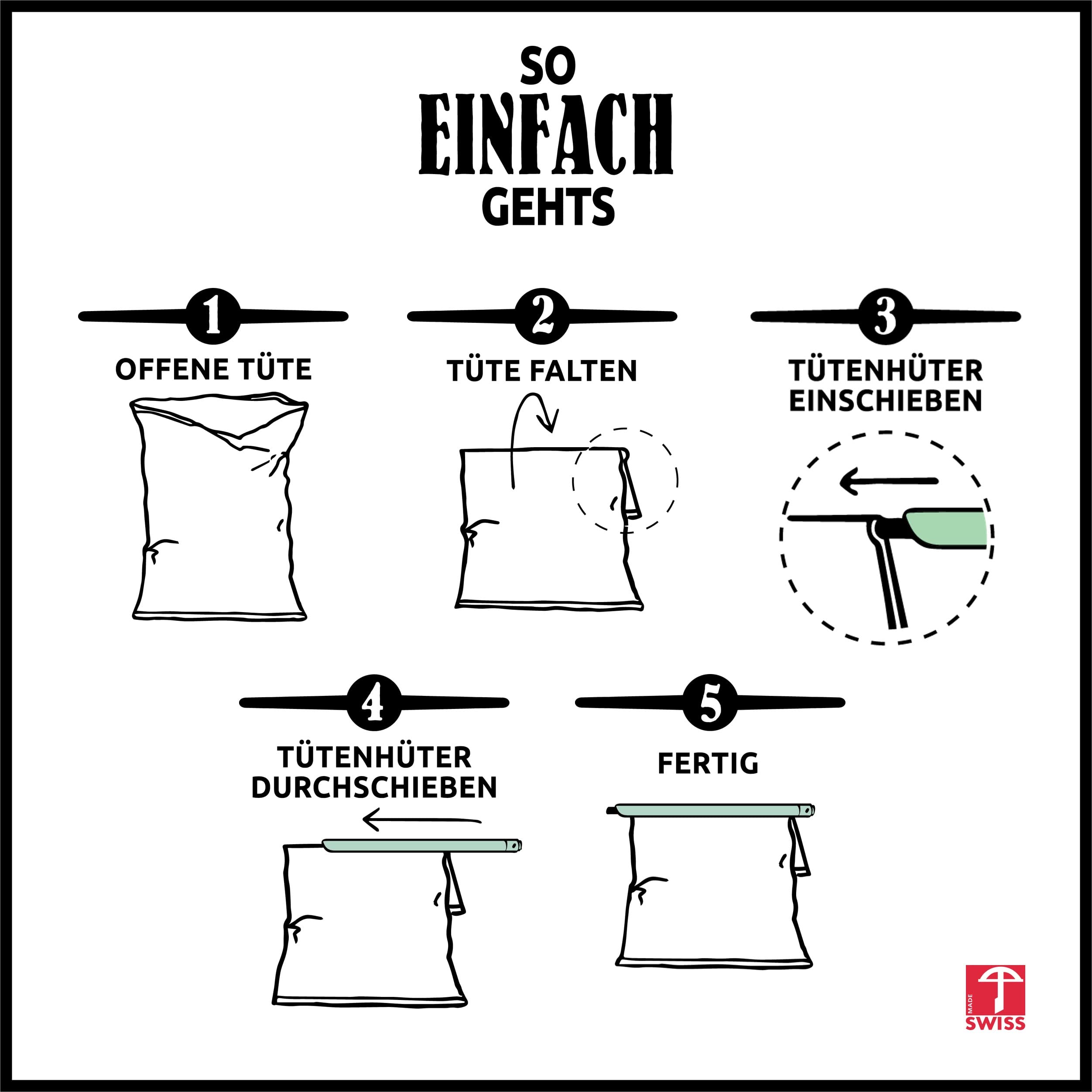 Sacchetti originali per la chiusura dei sacchetti, impermeabili, ermetici, anticongelamento, per alimenti (2 set da 6 pezzi (12 sacchetti insieme)