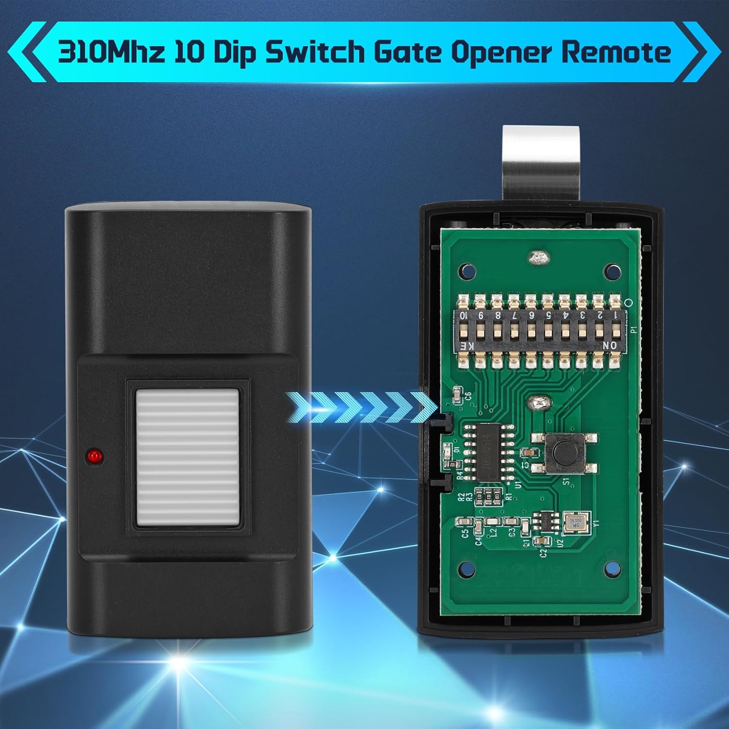 3 for 1050 Linear Stanley Multicode Garage Door Remote，310MHz 10 DIP Linear Gate Opener Remote，Replace MCS105015 105015 1082 109410