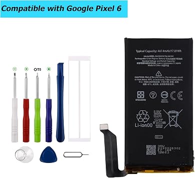 GMSB3 Replacement Battery for Google Pixel 6 GB7N6, G9S9B16 with Specialized Toolkit.