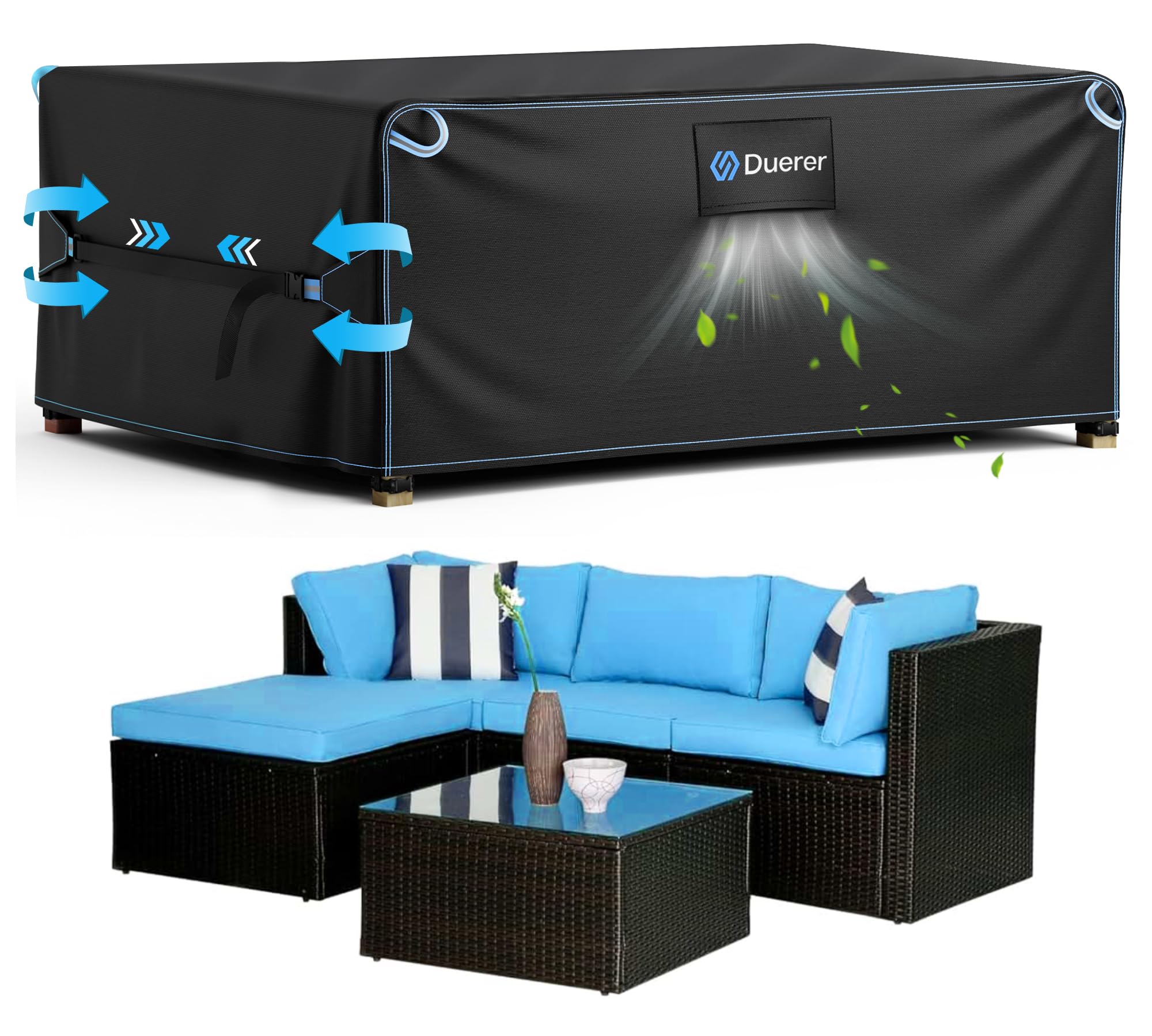 Copertura Per Mobili Da Giardino VOUNOT® Impermeabile Anti-UV - Telo Protettivo Per Tavoli, Divani Con Aria | 135x135x73cm - Foto 2