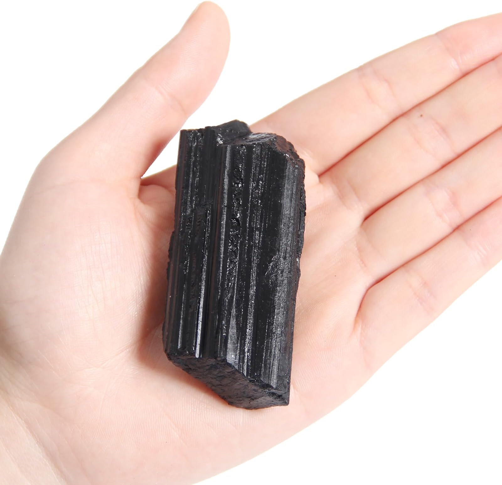 Raw Black Tourmaline Crystals, 130-150 Grams Black Tourmaline Healing Crystals, Natural Rough Stones Crystal for Tumbling, Cabbing, Fountain Rocks, Decoration, Polishing, Wire Wrapping, Wicca & Reiki