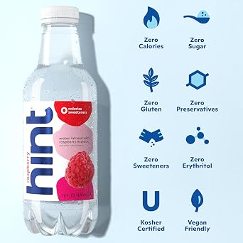 Hint Flavored Water Zero Sugar 0 Calories - Raspberry (12 pack)