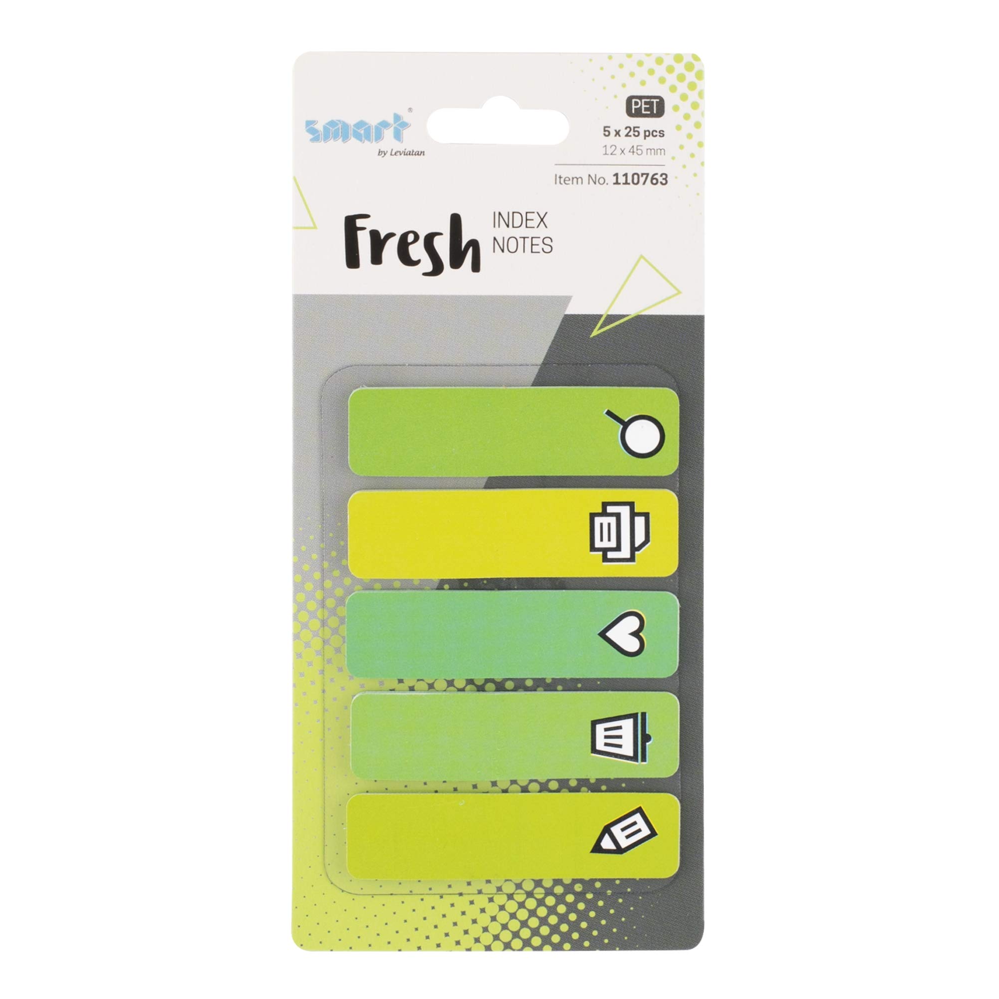 Smart Fresh znaczniki samoprzylepne do naklejenia na papier PET 12 x 45 mm 5 x 25 sztuk pasków Office