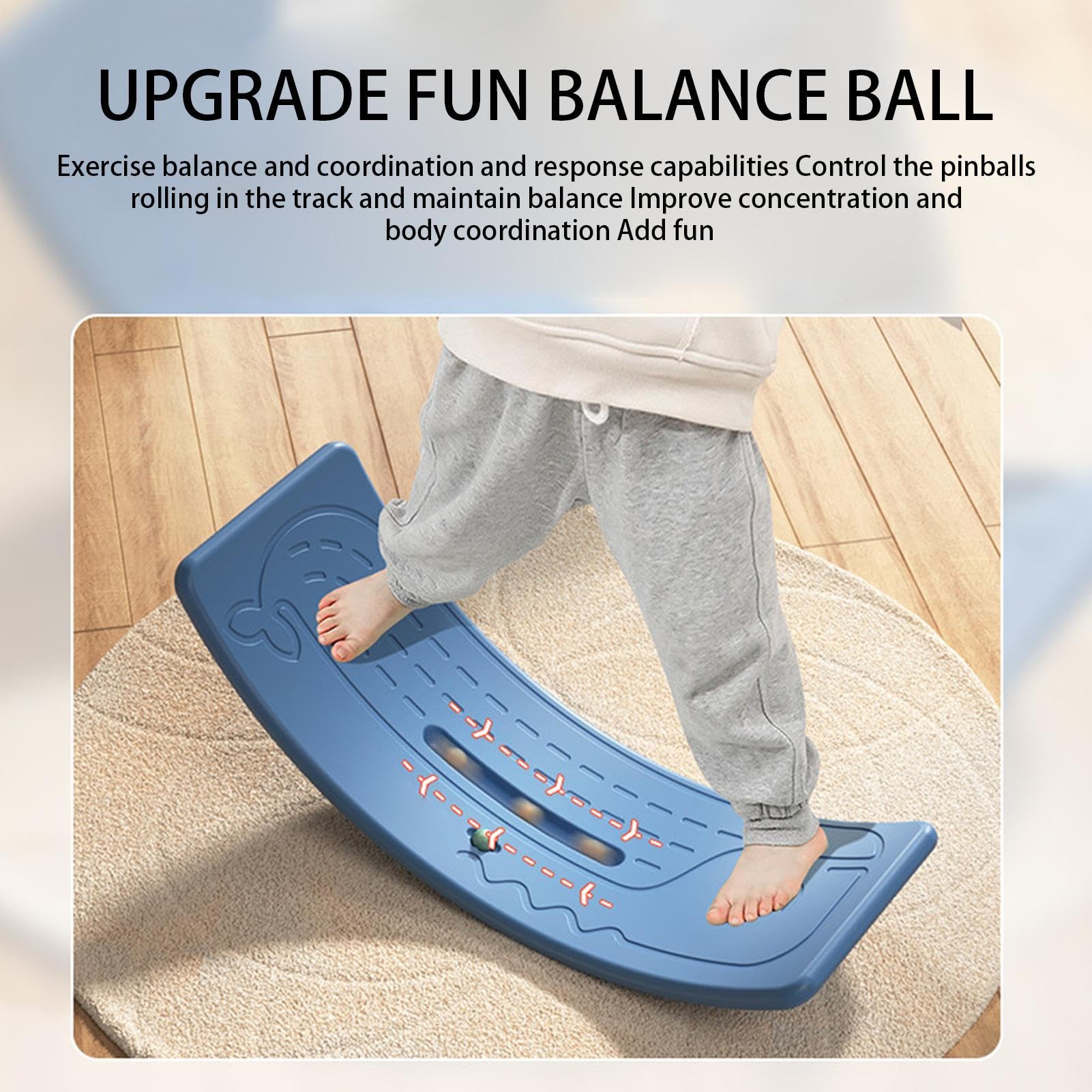 Planche D'Équilibre Pour Enfants Avec Parcours De Balle – Points Massage Antidérapants, Sensoriel, Coordination, Intérieur/Extérieur, 46,5 X 36,5 Cm