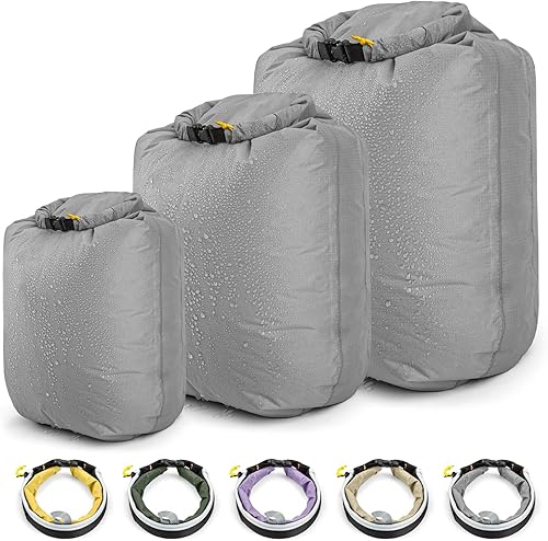 HIKEMAN Bolsa seca impermeable  Bolsa seca ultraligera, bolsas de secado al aire libre, paquete de 3 bolsas para viajes, natación, rafting,