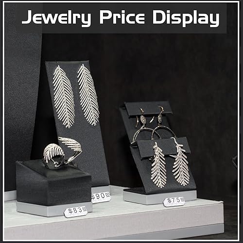 Miniatura 2 de Qunclay Juego de 50 juegos de cubos de visualización de precios, número de letra, etiqueta de precio, bloques de cubo ajustables, soporte de