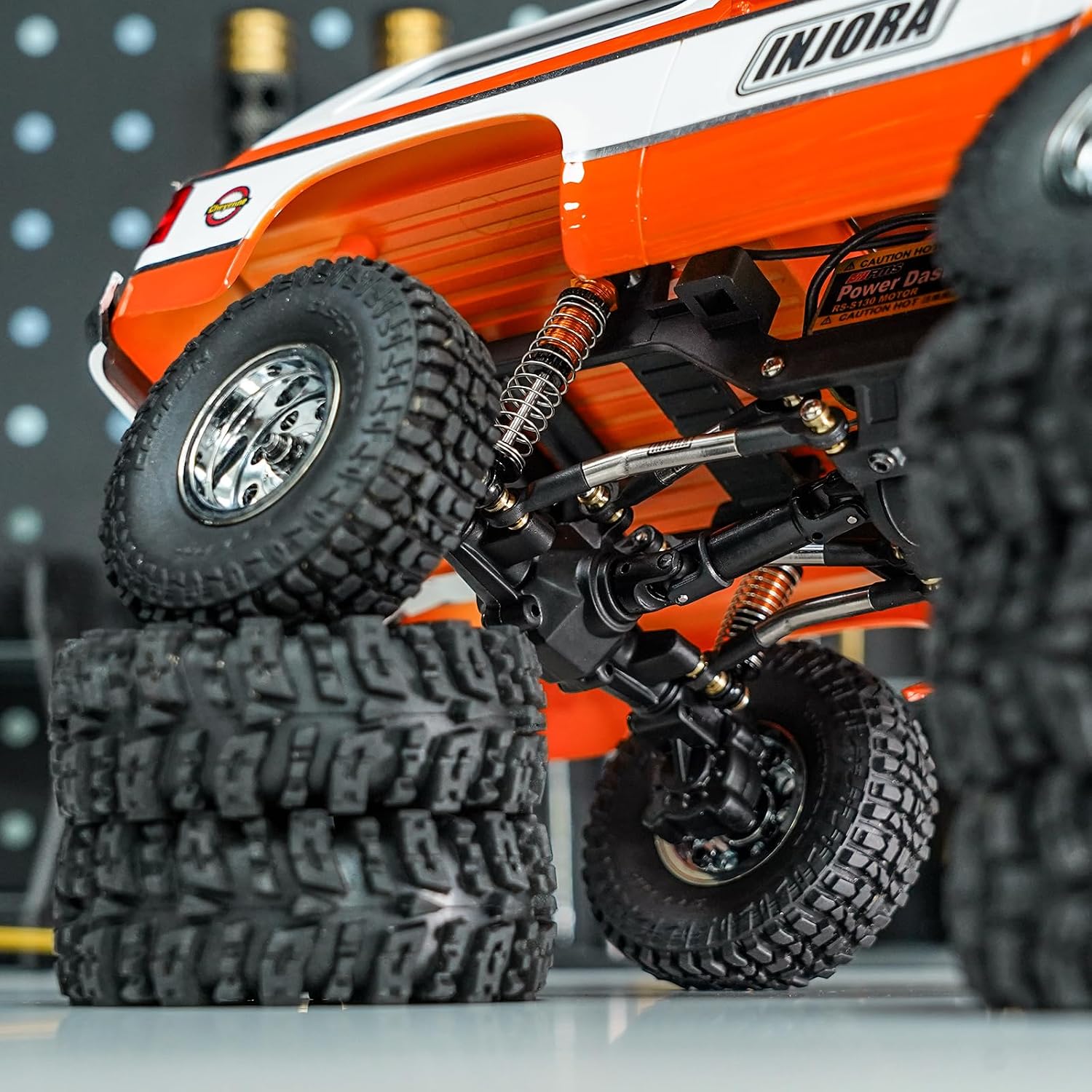 INJORA Stainless Steel High Clearance Chassis Links for FMS FCX24 1/24 RC Crawler Upgrade
