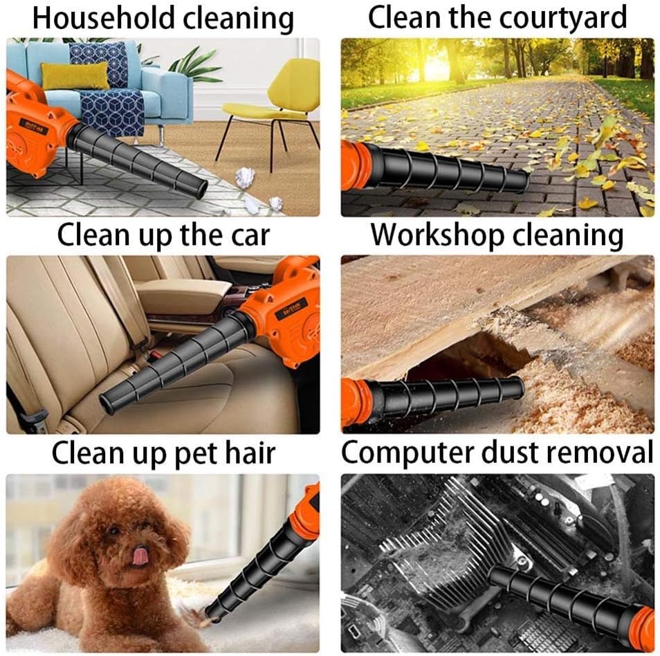 Convenient 2-in-1 Garden Blower, Cordless Leaf Blower and Vacuum Cleaner Used to Clean Pet Hair, Cars, Furniture, Workshops, Various Corners, Etc (Color : Battery2, Size : 119000) TDF (Battery*2 9900