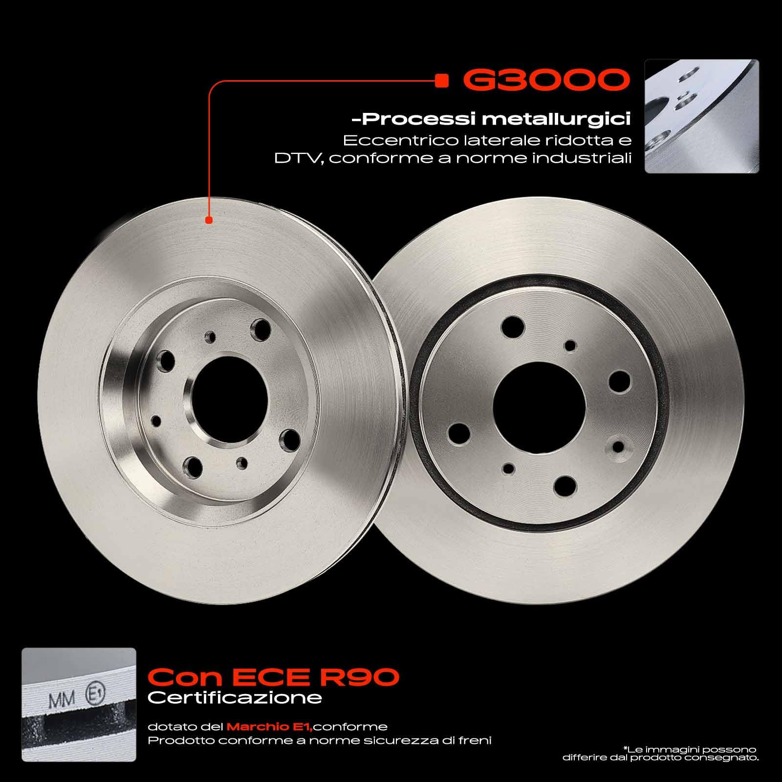 Frankberg Set di dischi freno incl. 2x Dischi Freno Anteriore Ventilato Diametro247mm Compatibile con Aygo B4 C1 II PA PS 108 107 PM PN C1 PM PN Replace# 4246F0,435120H010