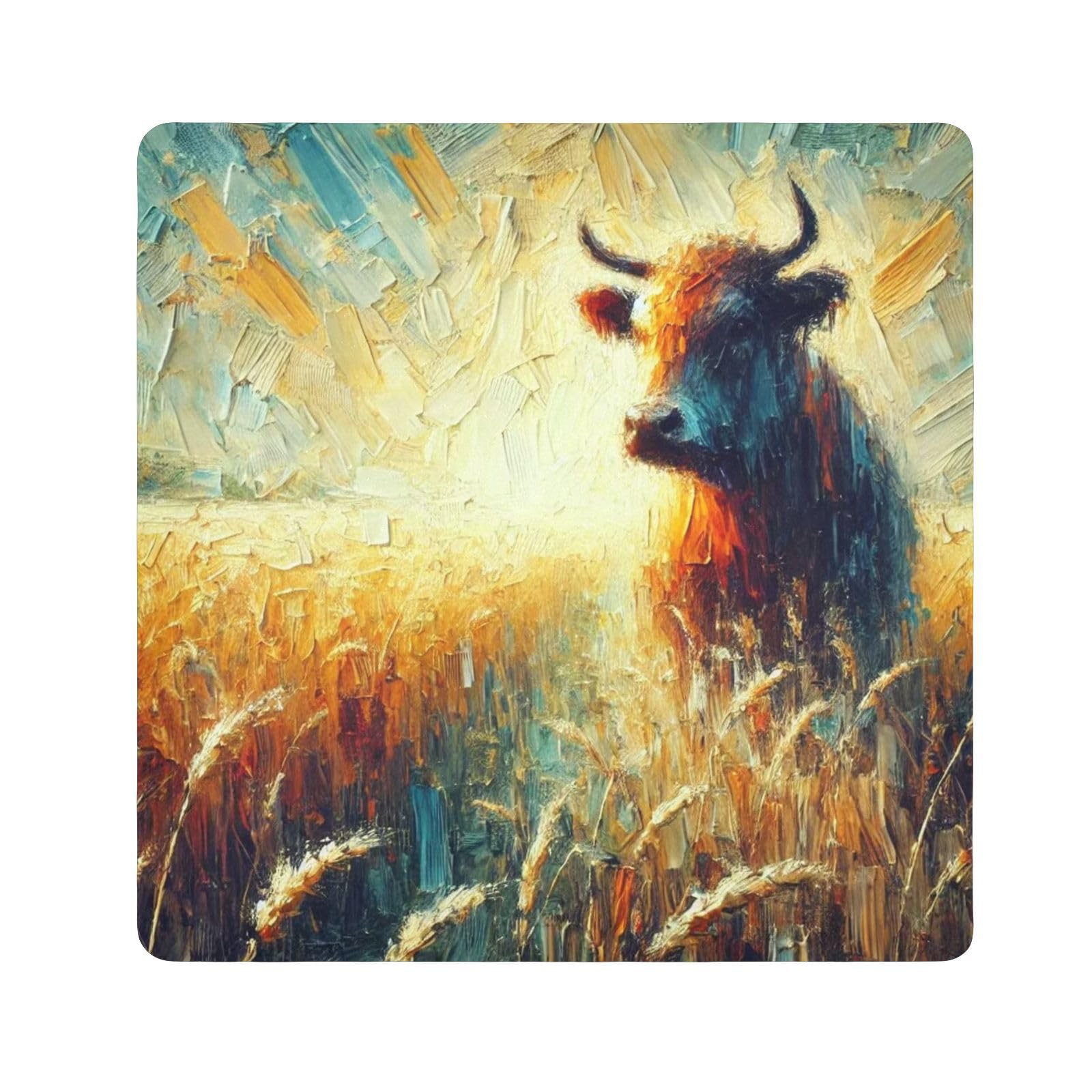Highland Cow Golden Self-adhesive Cloth 17.7