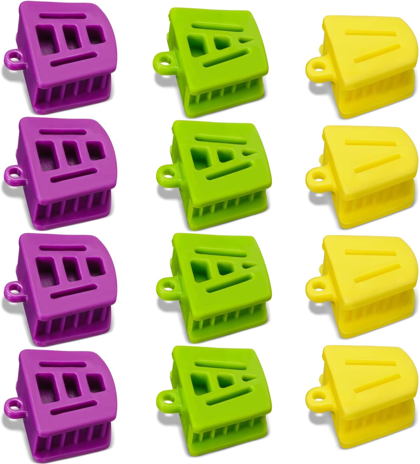 CHENGU Mouth Props Dental Silicone Bite Blocks, Dental Blocks Multi Size Dental Mouth Opener for Child Kids Adults Teeth Clenching, Large, Medium and Small (12 Pcs)