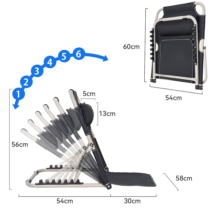 値下げ【新品】6段階角度調節可能　折りたたみ式　リラックスチェア クッション付き 楽天市場】座椅子 折りたたみ 5段階調節 リクライニングチェア