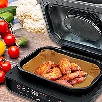 Vista 5 de 100 piezas de papel para hornear freidora de aire rectangular – Forros para hornear para freidora de aire Ninja Foodi DualZone 2 cestas DZ201