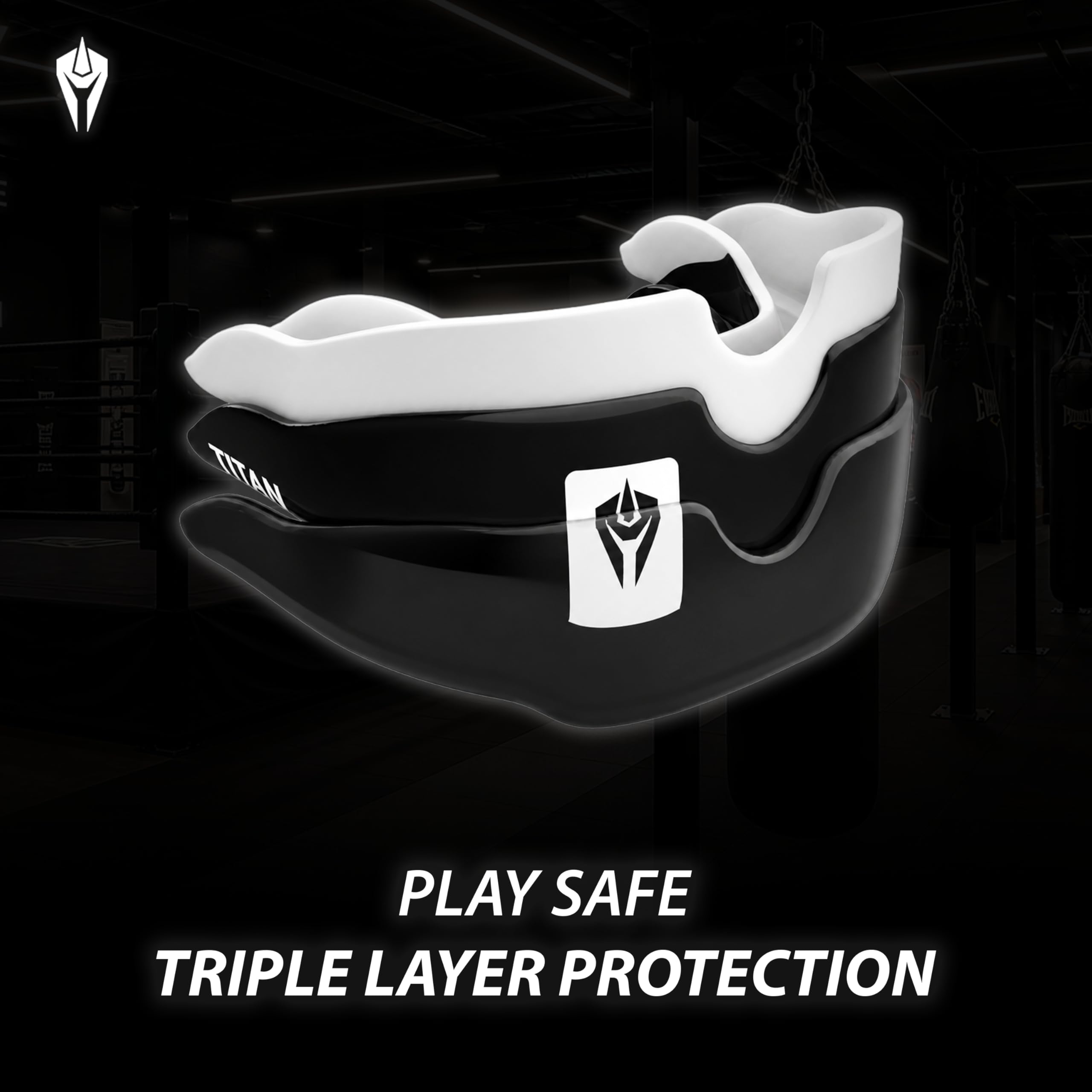 Titan Sports Paradenti – Custom Fit Boil and Bite Gum Shield per Boxe, Rugby & MMA – Shock Absorbing Adult Mouth Guard – Warp, Senior