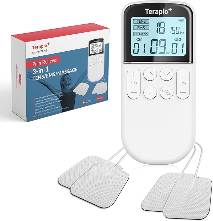 Appareil TENS/EMS De Soulagement De La Douleur – 6 Modes, 11 Intensités – Électrostimulation Musculaire Pour Règles, Dos, Articulations