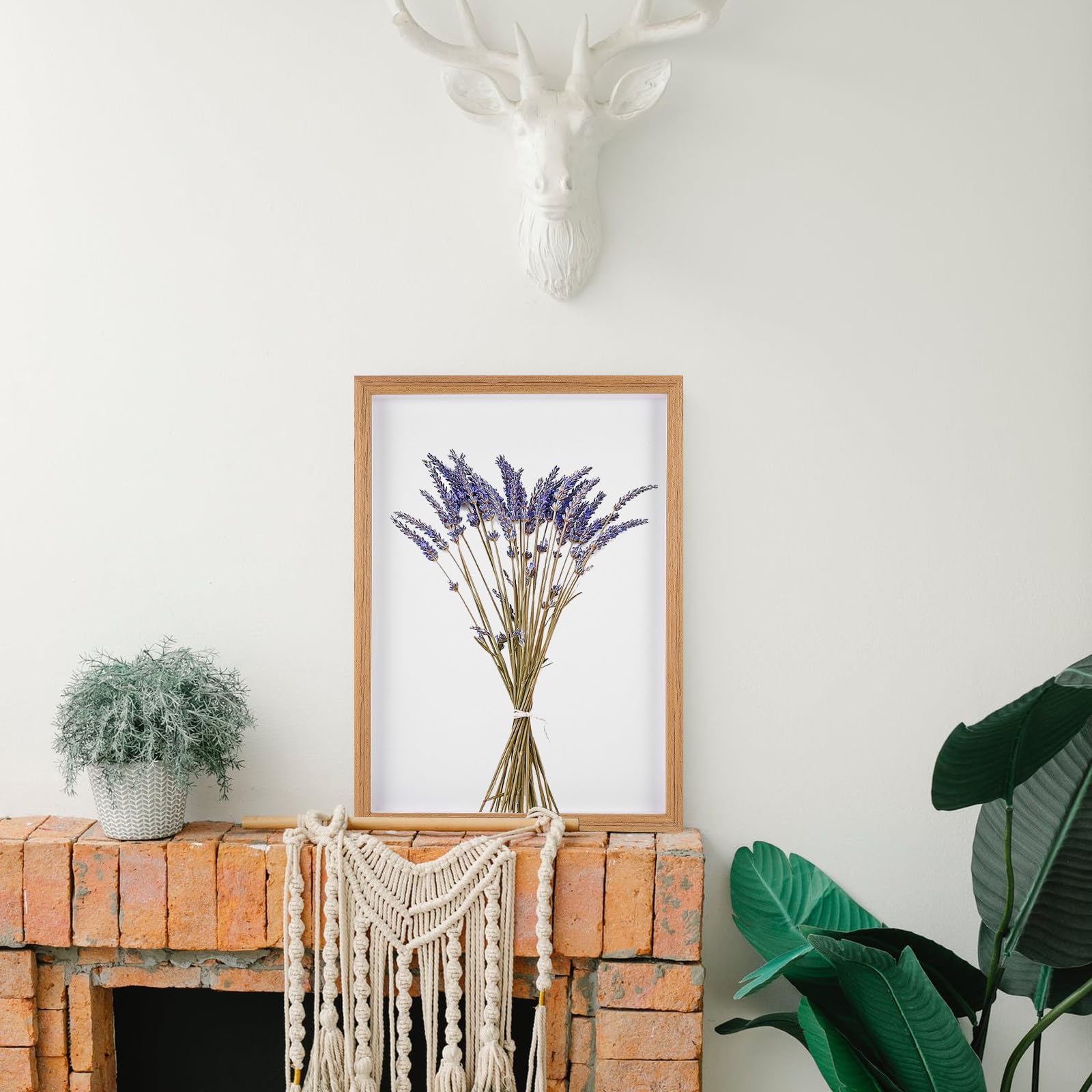 Toddmomy Marco de Fotos de Madera Maciza Beige Ligero para Colgar en Pared, Adecuado para Flores Secas y Fotografías Decorativas