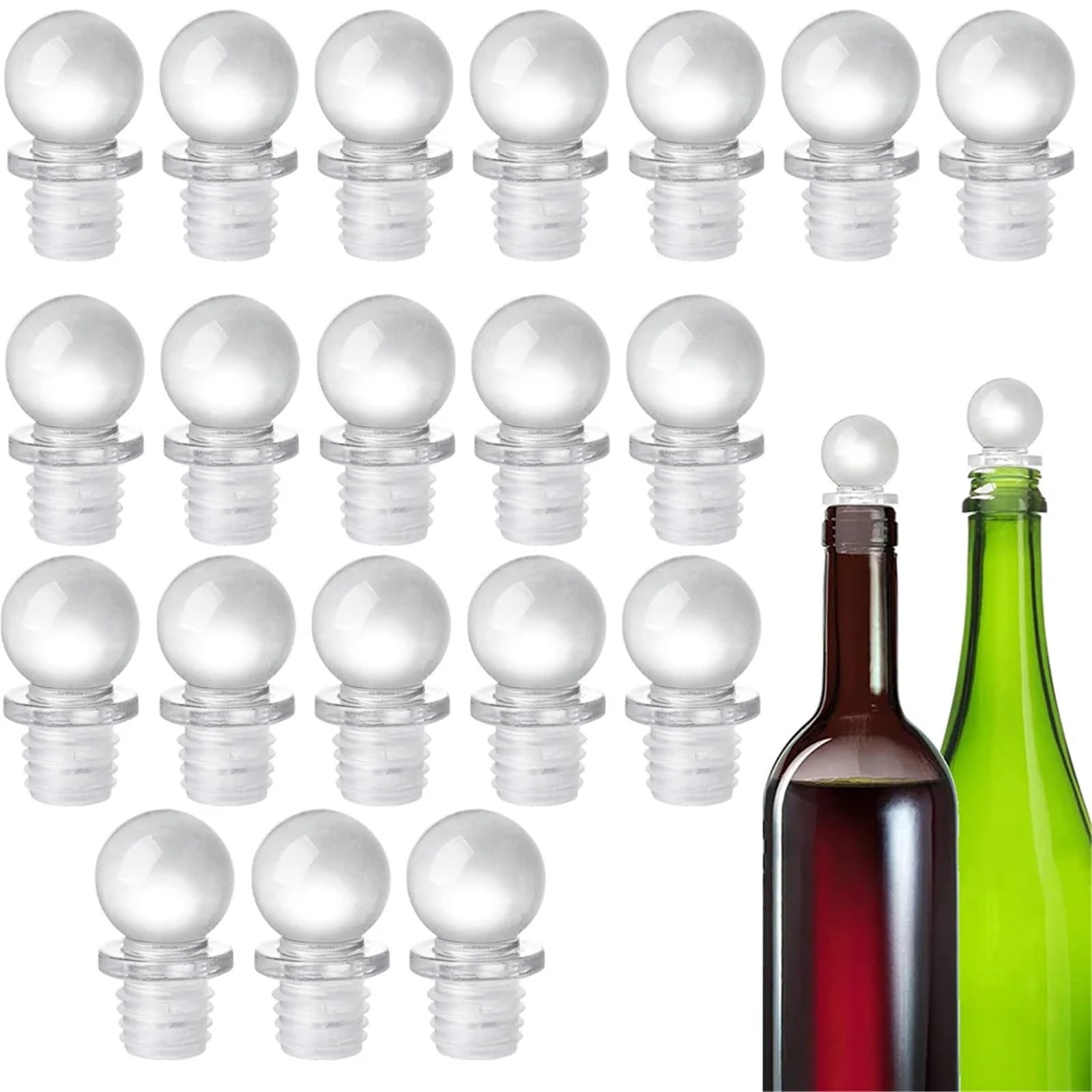 Bouchons à vin bille en verre 50 pièces conception large ouverte mini bouchon de bouteille d'arrangement floral bureau for des occasions spéciales garder le champagne frais