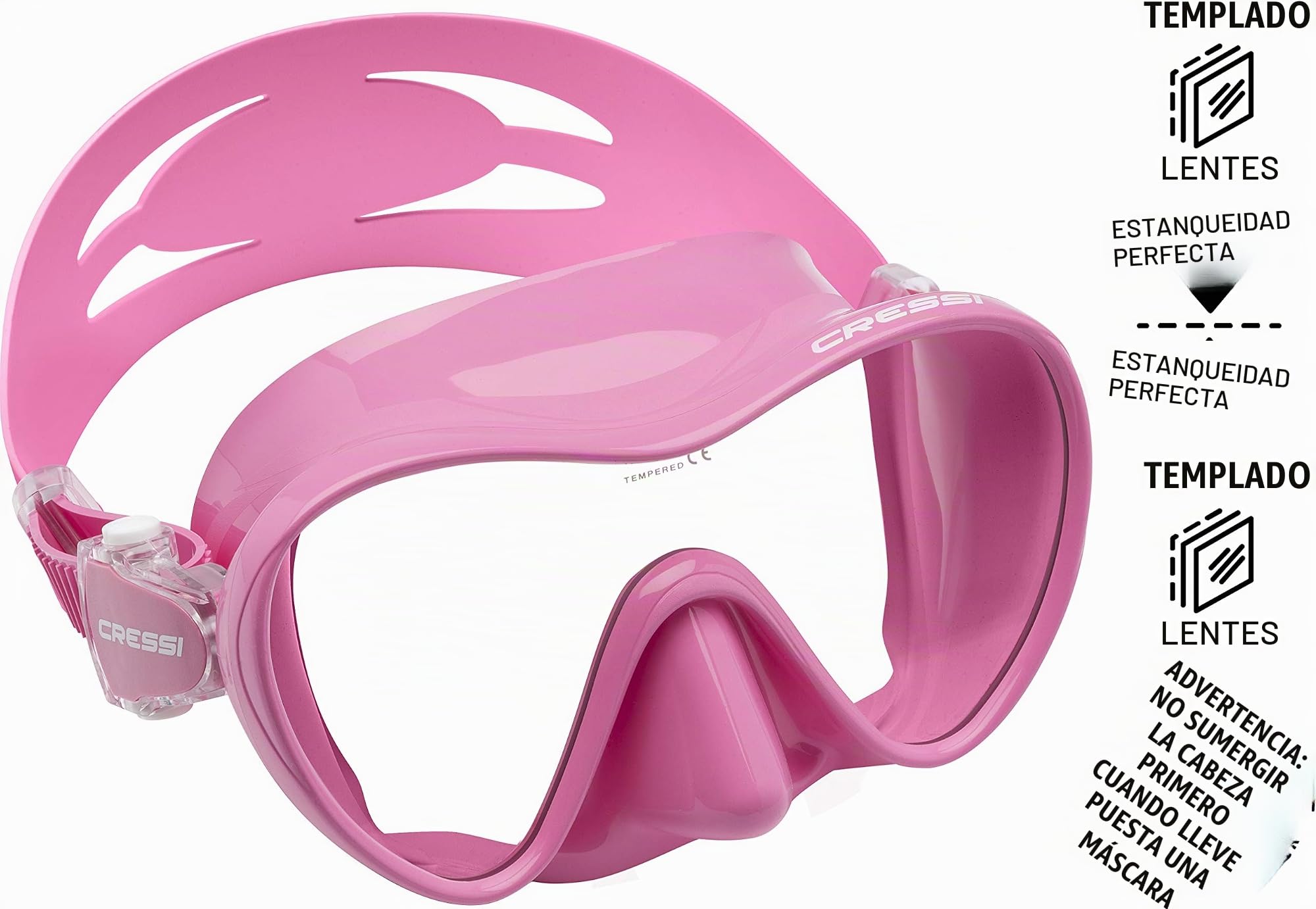 Cressi F1 - Máscara sin Marco o máscara sin Marco + Snorkel Dry Combo Set para Buceo y esnórquel, Talla única, Unisex Adulto