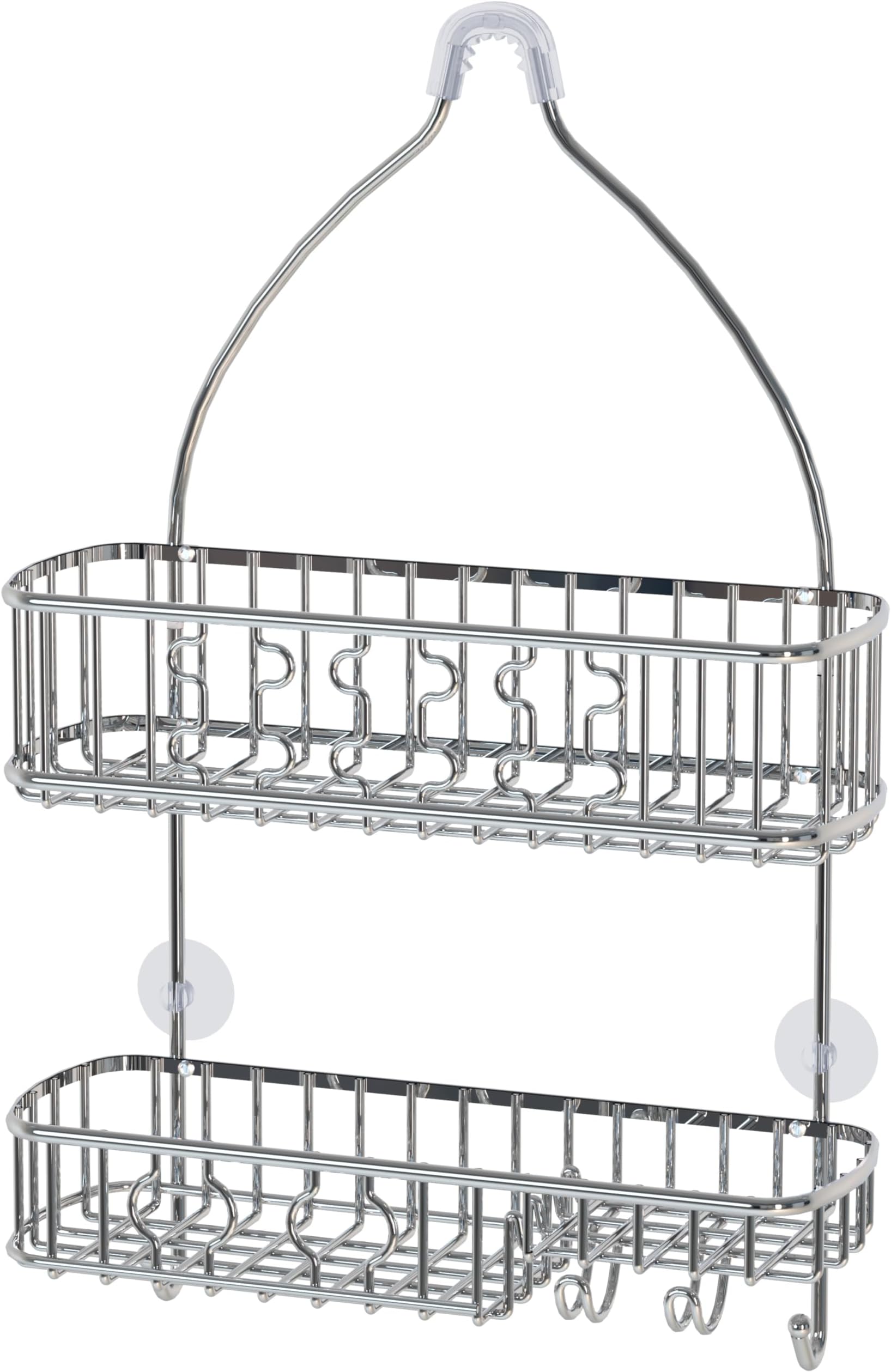 Simple Houseware Bathroom Hanging Shower Head Caddy Organizer, Chrome (26 x 16 x 5.5 inches)
