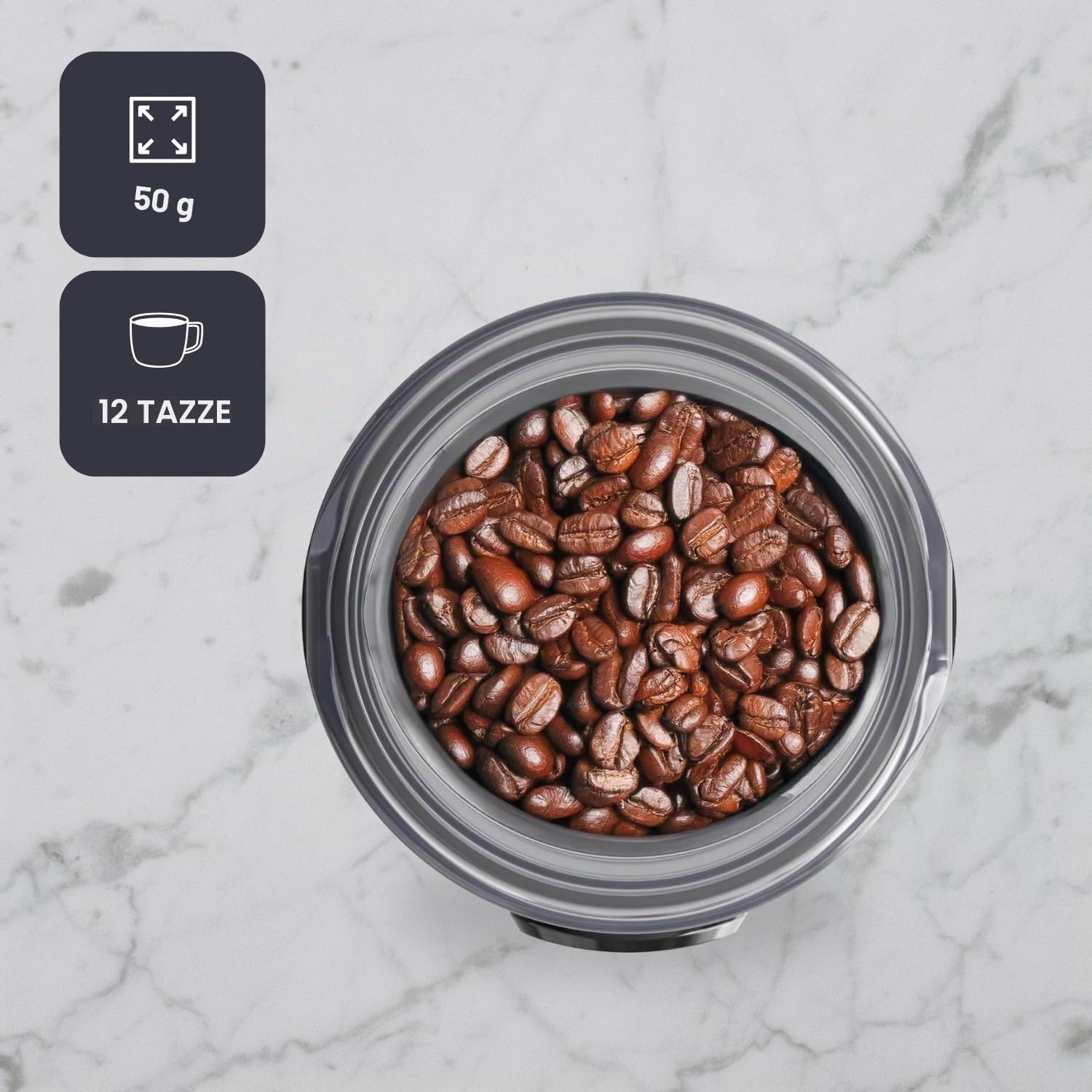 Black+Decker - Macinacaffè Elettrico 150W | Lame in Acciaio Inox | Capacità 50g | Sistema di Blocco | Avvolgicavo | Piedini Antiscivolo | Compatto ed Elegante | Ideale per Caffè e Spezie