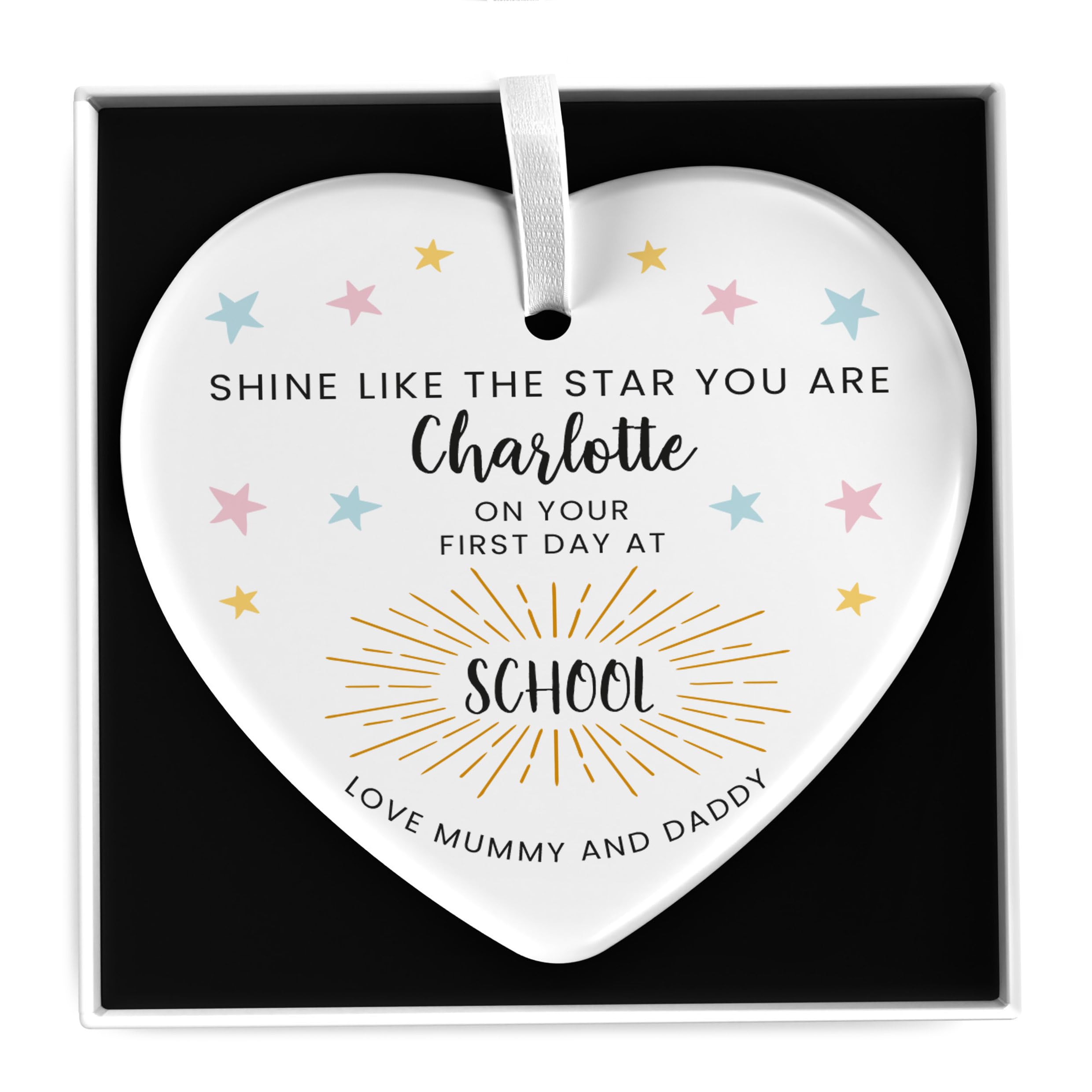Beecreative Personalised First At School Good Luck Gift, Good Luck Gift For Son Daughter, Back To School Gift, 1st Day Of Primary Secondary Senior High School, With Gift Box