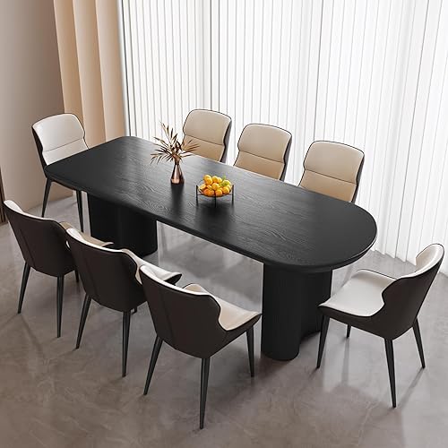 Dining Table Set for 8, Modern Kitchen Table with 8 Chairs, Dining Room Table Set for Kitchen,Dining Room,Home & Office (70.86" Black Table with 8 Chairs)