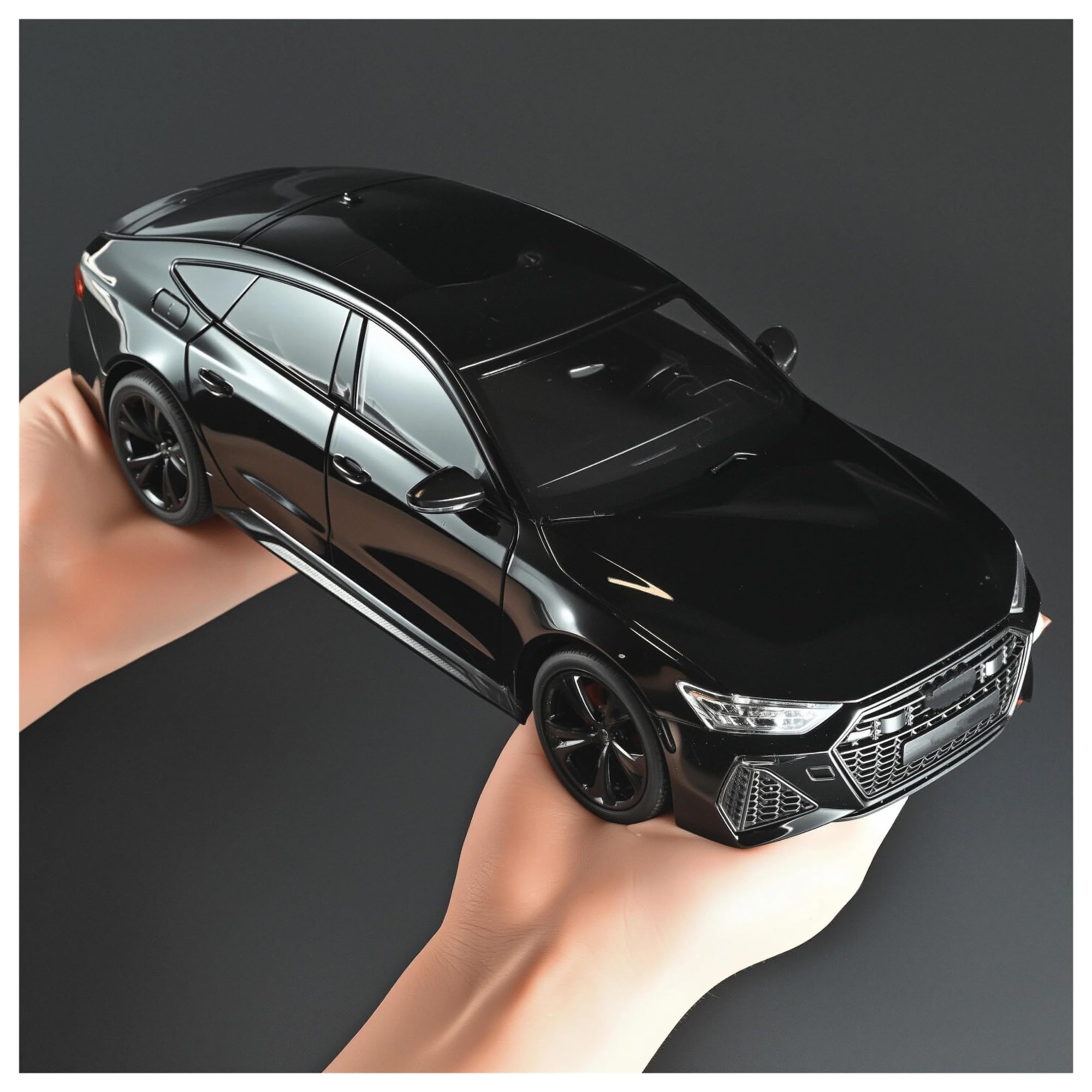 Modellauto Automodell 1:18 Für Audi RS7 Modellauto Aus Metallguss Modellfahrzeuge(Schwarz)