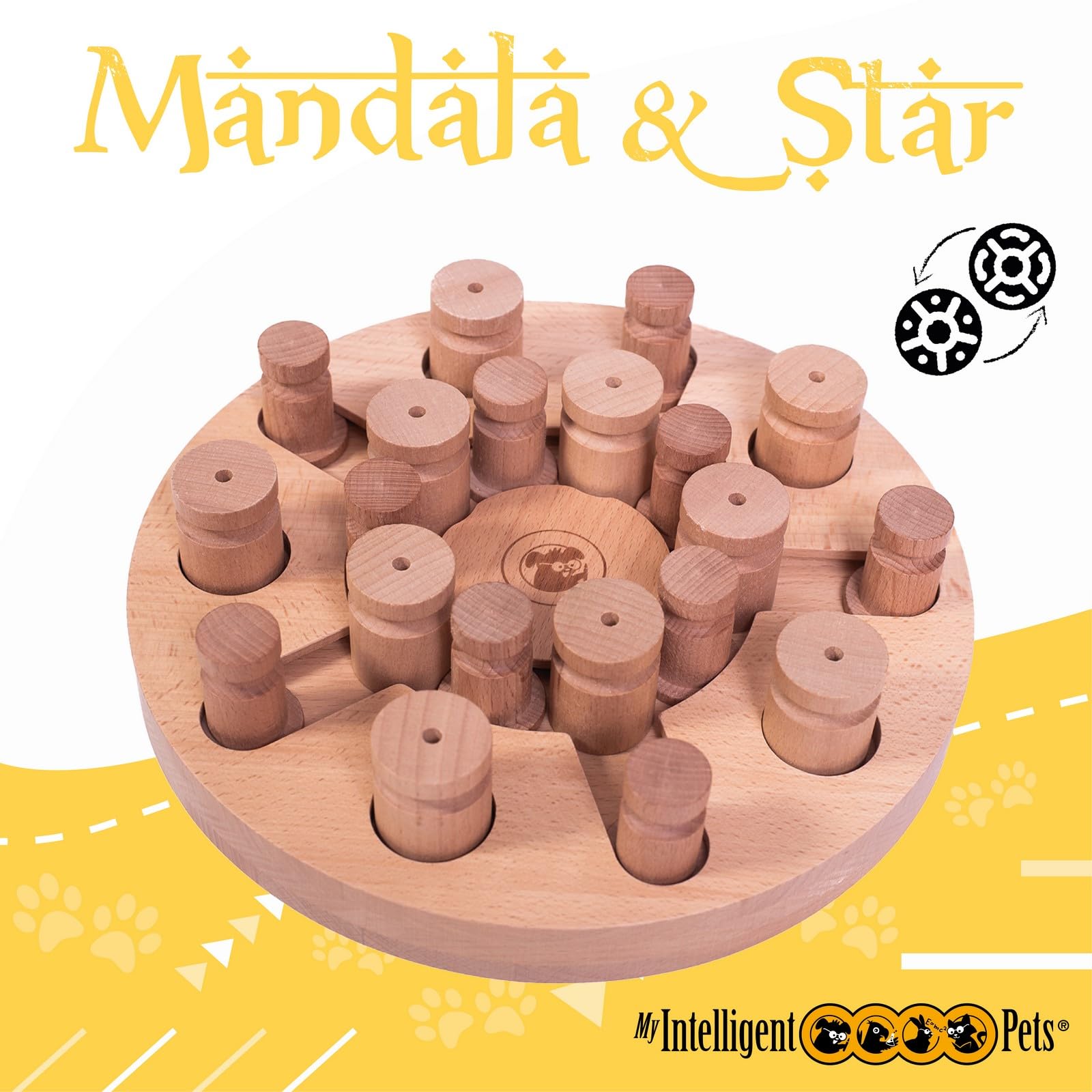 My Intelligent Pets Mandala & Star Giocattolo intelligente per cani Distributore di Dolcetti Interattivo Giocattolo per Cuccioli, giochi di Attivazione Mentale per Cani Puzzle Interattivo