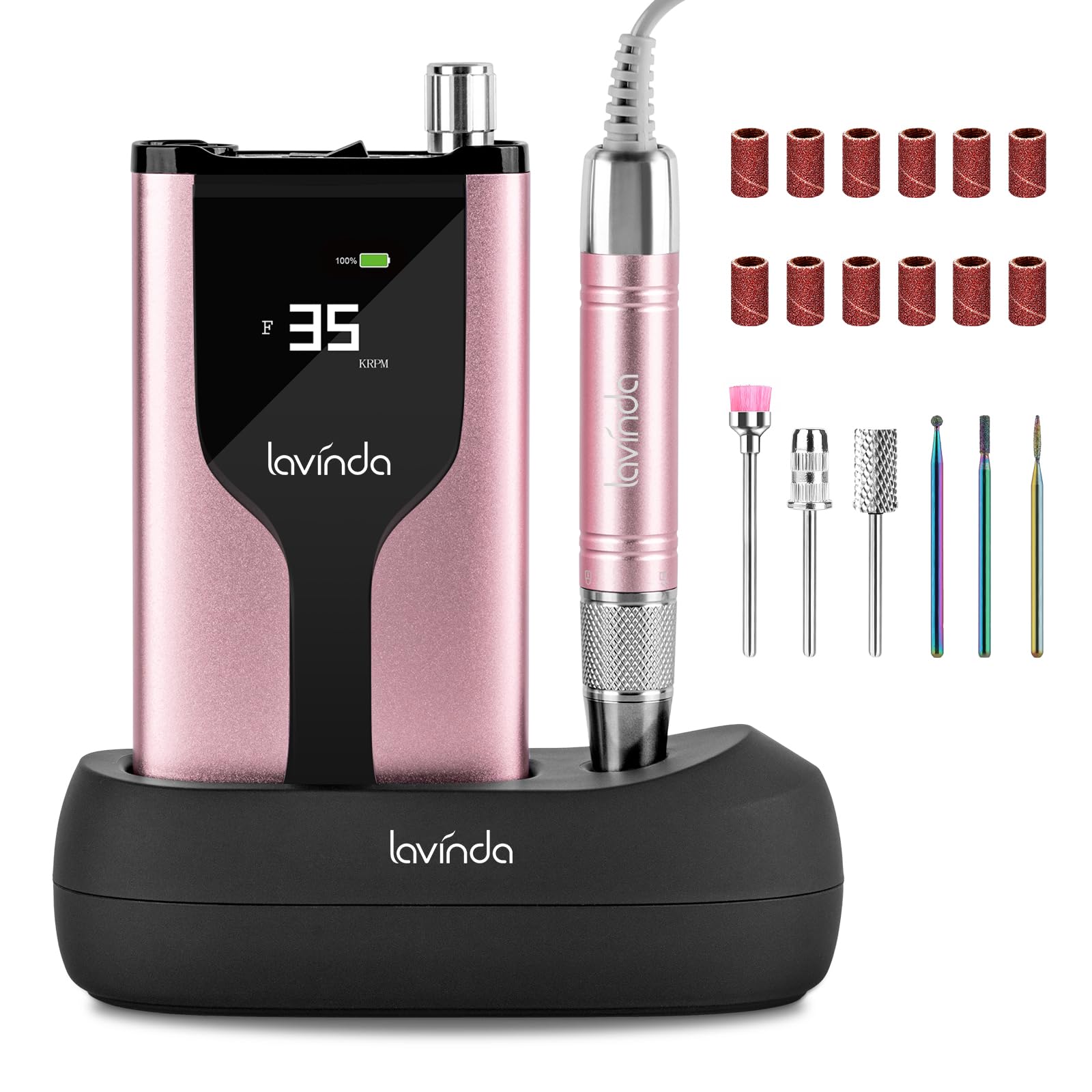 Photo 1 of ITEM IS MISSING PARTS. UNSURE WHAT PARTS ARE MISSING.----------NON-FUNCTIONAL, PARTS ONLY
----------Lavinda Professional Rechargeable Nail Drill Machine, Cordless 35,000RPM Skyspace Brushless Nail Drill, Portable Electrical Nail File for Acrylic Nails wit