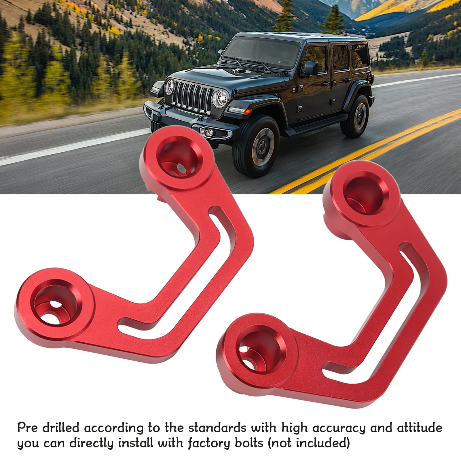 Led Light Mounting Brackets , Fydun 1Pair A Pillar Windshield Light Mount Bracket Replacement for Wrangler JL JLU 2018?2022(Red)